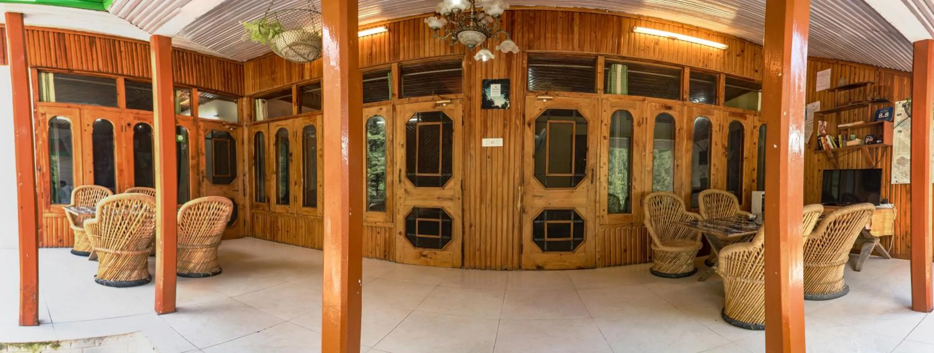 Patio in Parvati Kuteer riverside resort