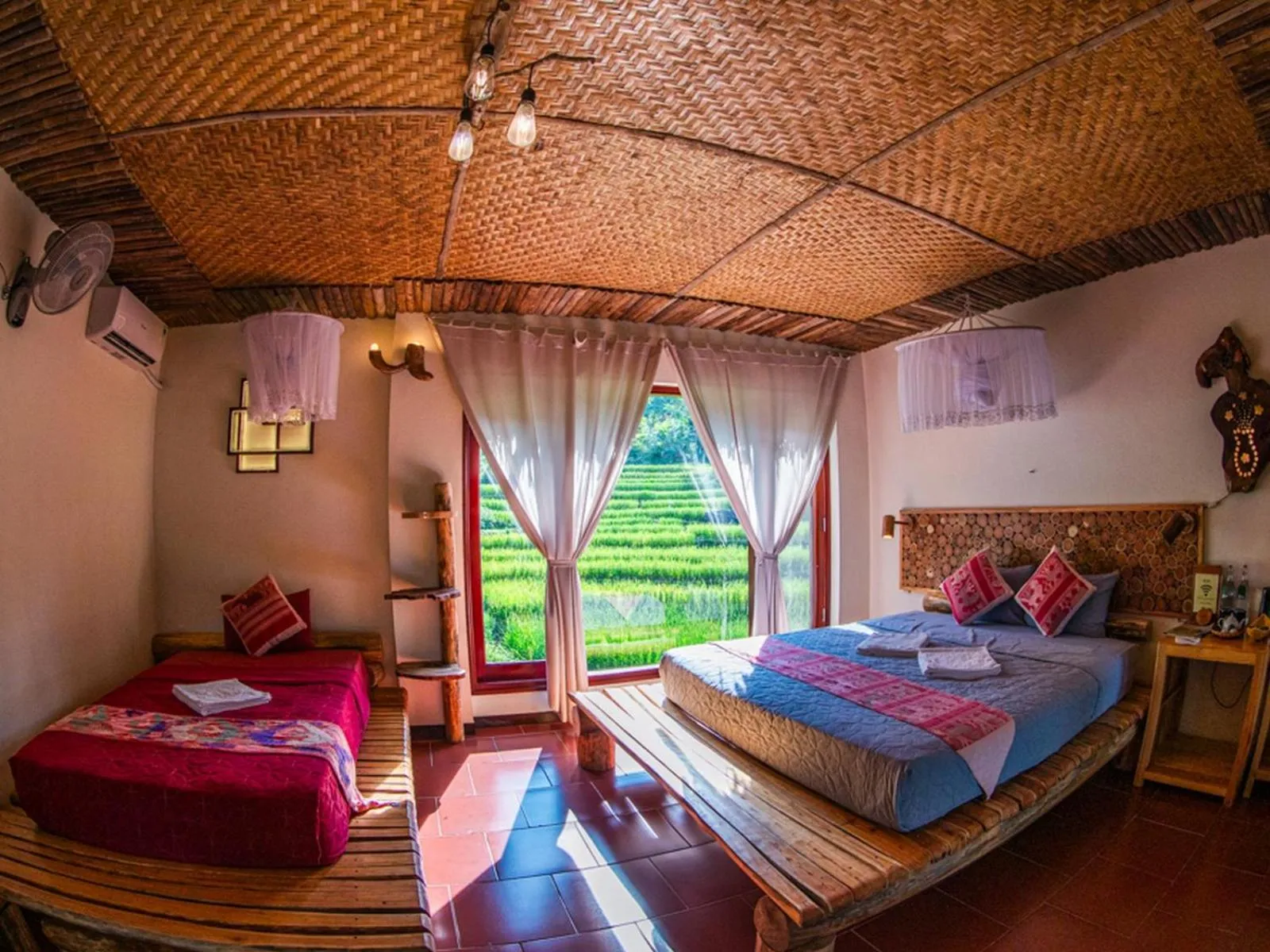Bedroom, Bed in Pu Luong Jungle Lodge
