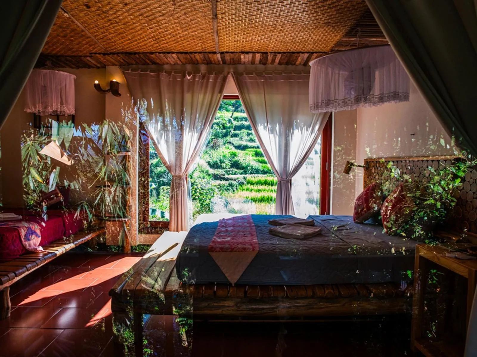 Bedroom, Bed in Pu Luong Jungle Lodge