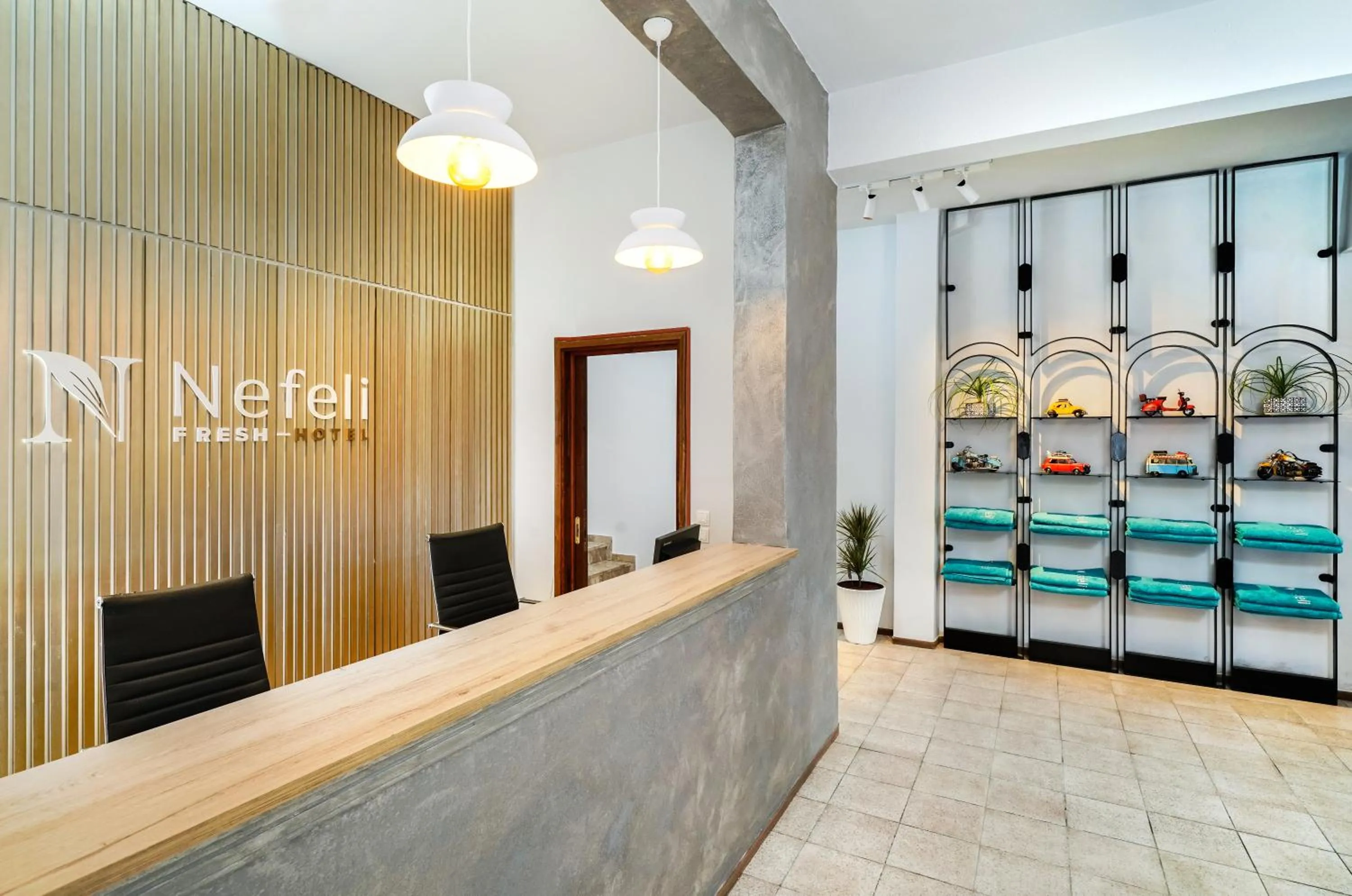 Lobby or reception in Nefeli Fresh Hotel by Del Mare