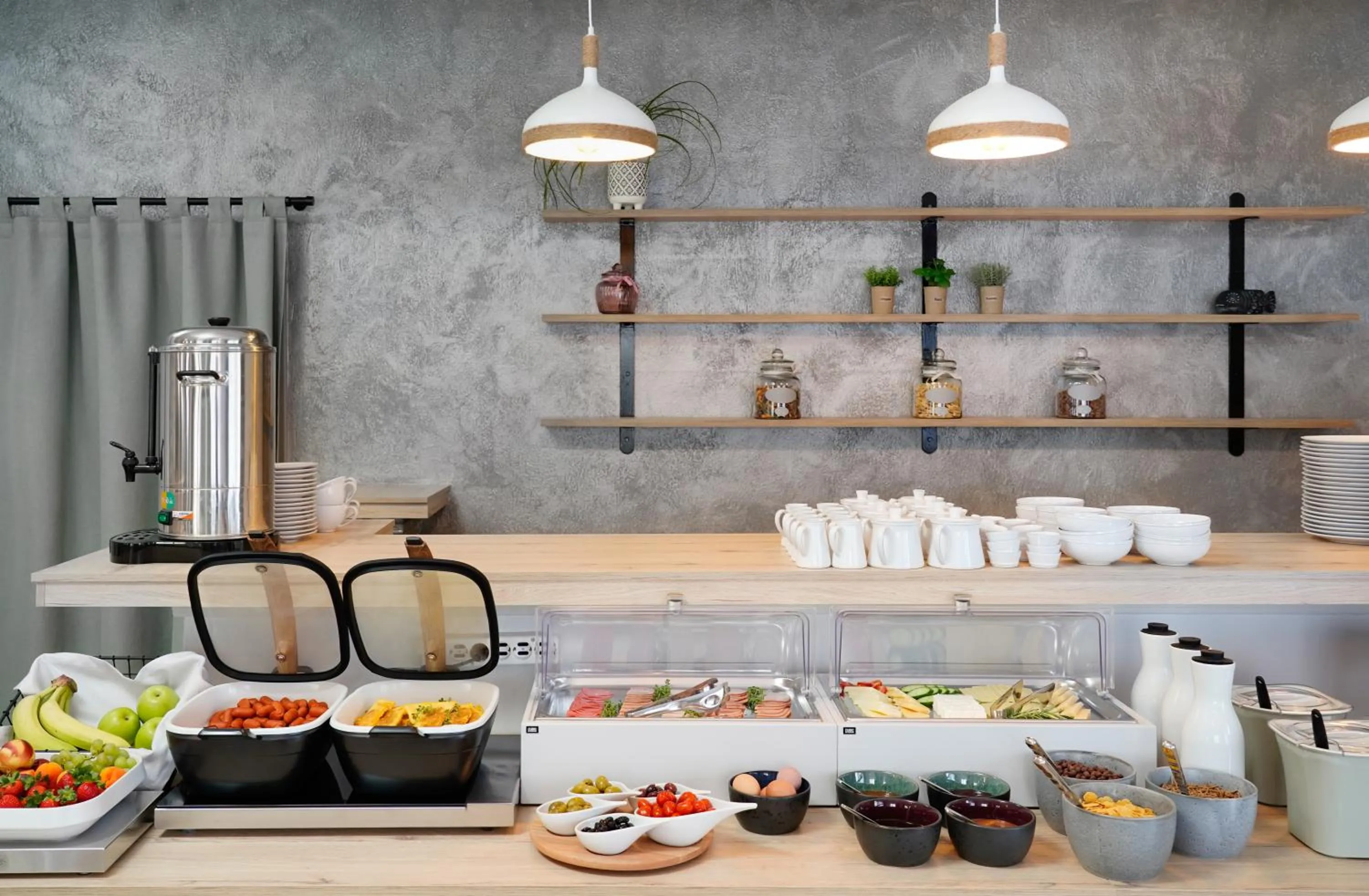 Buffet breakfast in Nefeli Fresh Hotel by Del Mare