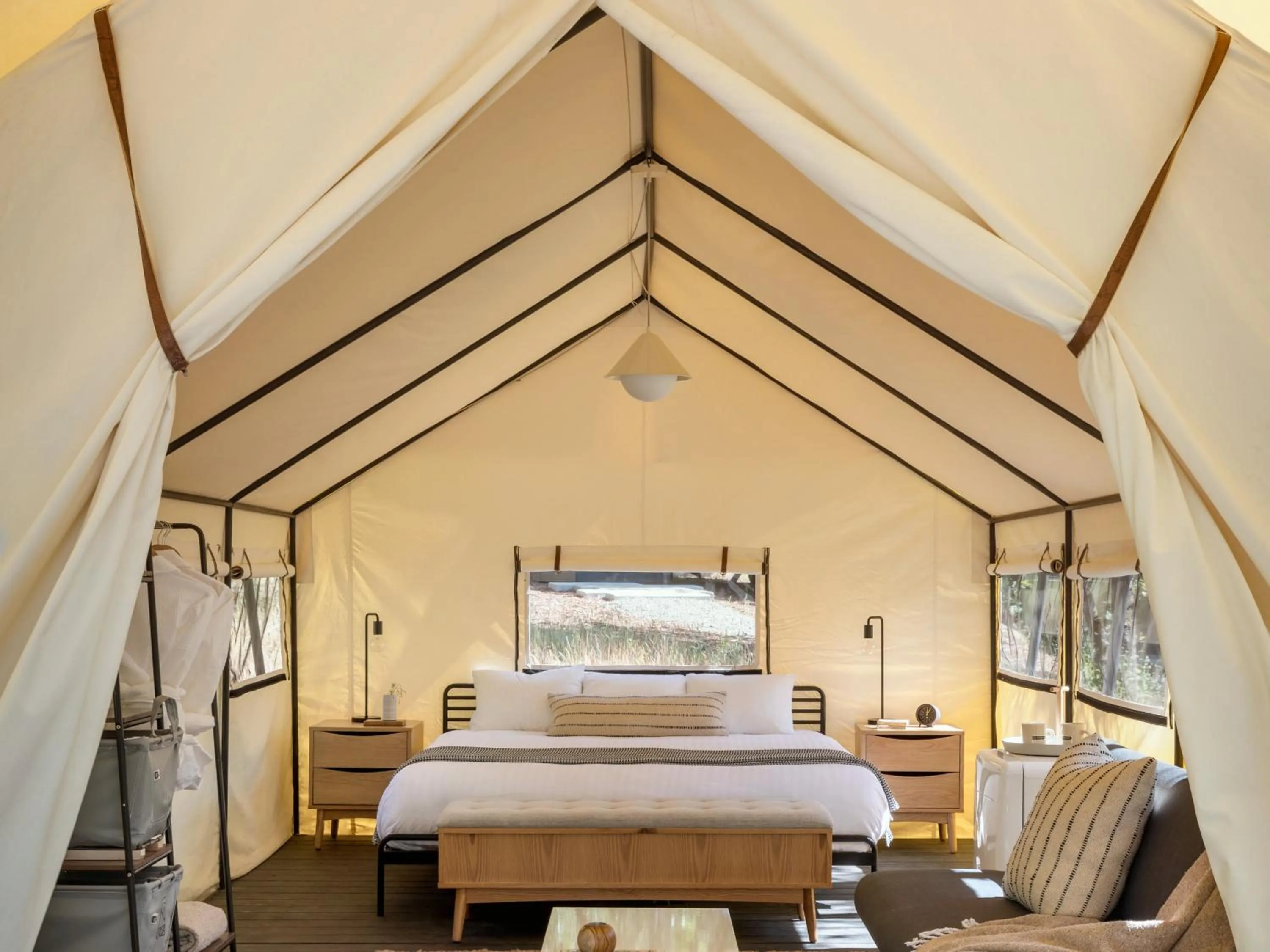 Bed in AutoCamp Cape Cod