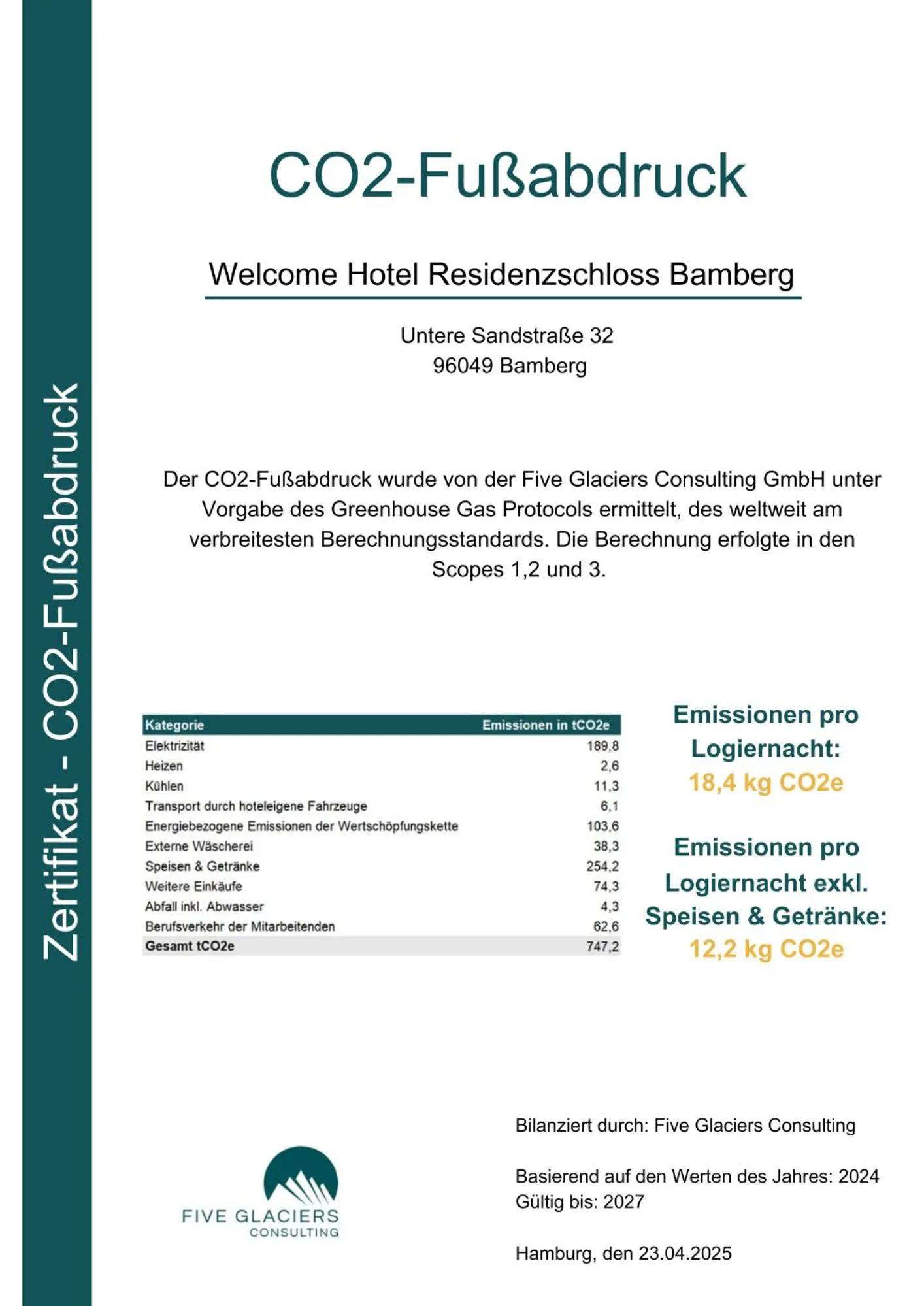 Logo/Certificate/Sign in Welcome Hotel Residenzschloss Bamberg