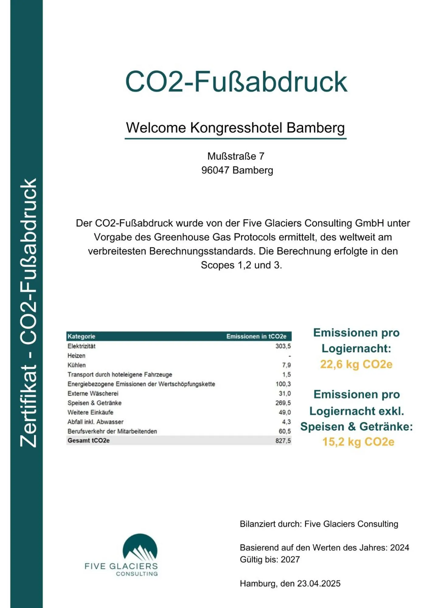 Logo/Certificate/Sign in Welcome Kongress Hotel Bamberg