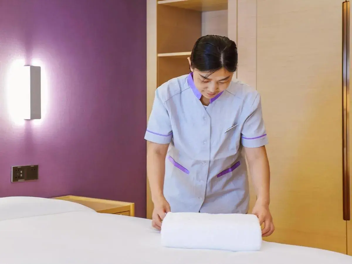 Bed in Lavande Hotels·Chongqing Longtoushi North Railway Station Bed in Lavande Hotels·Chongqing Longtoushi North Railway Station