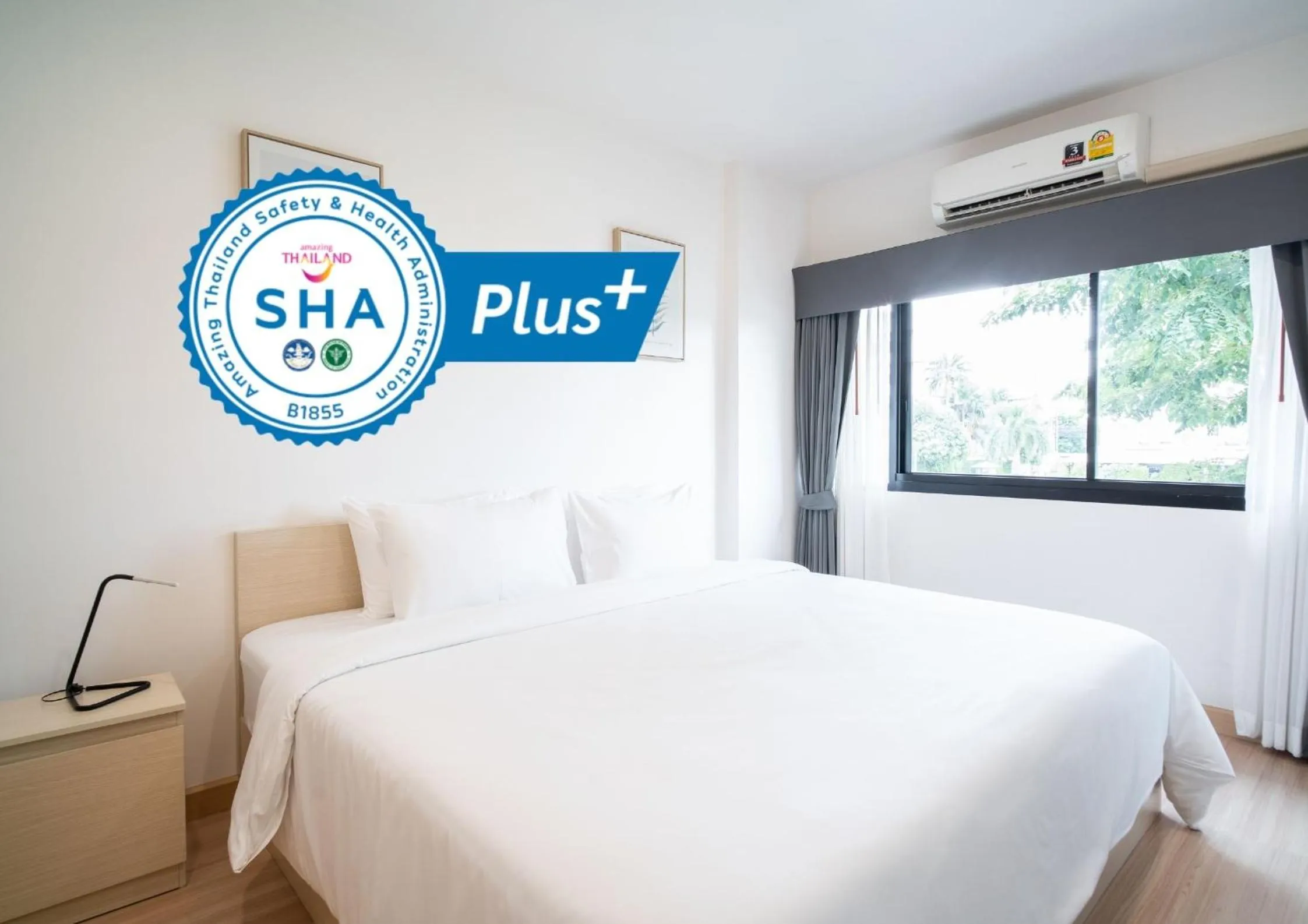 Photo of the whole room, Bed in KOS Hotel Suvarnabhumi Airport -SHA Extra Plus