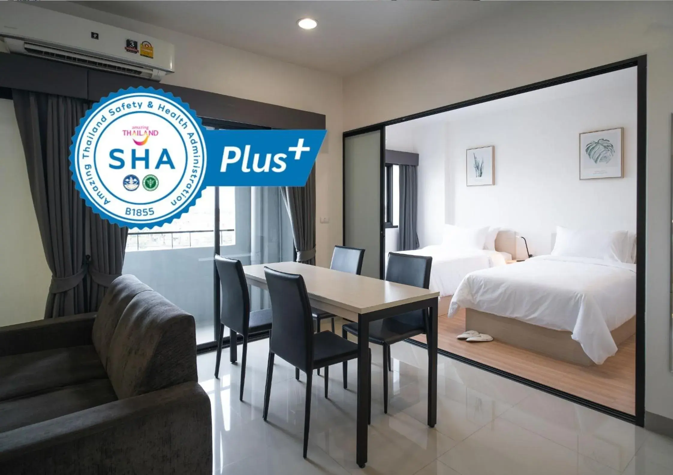 Photo of the whole room, Bed in KOS Hotel Suvarnabhumi Airport -SHA Extra Plus Photo of the whole room, Bed in KOS Hotel Suvarnabhumi Airport -SHA Extra Plus
