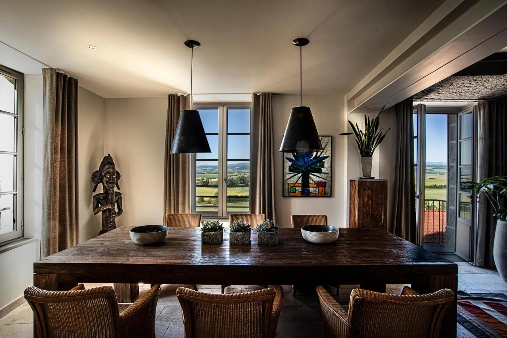Dining area in The view of Montpeyroux