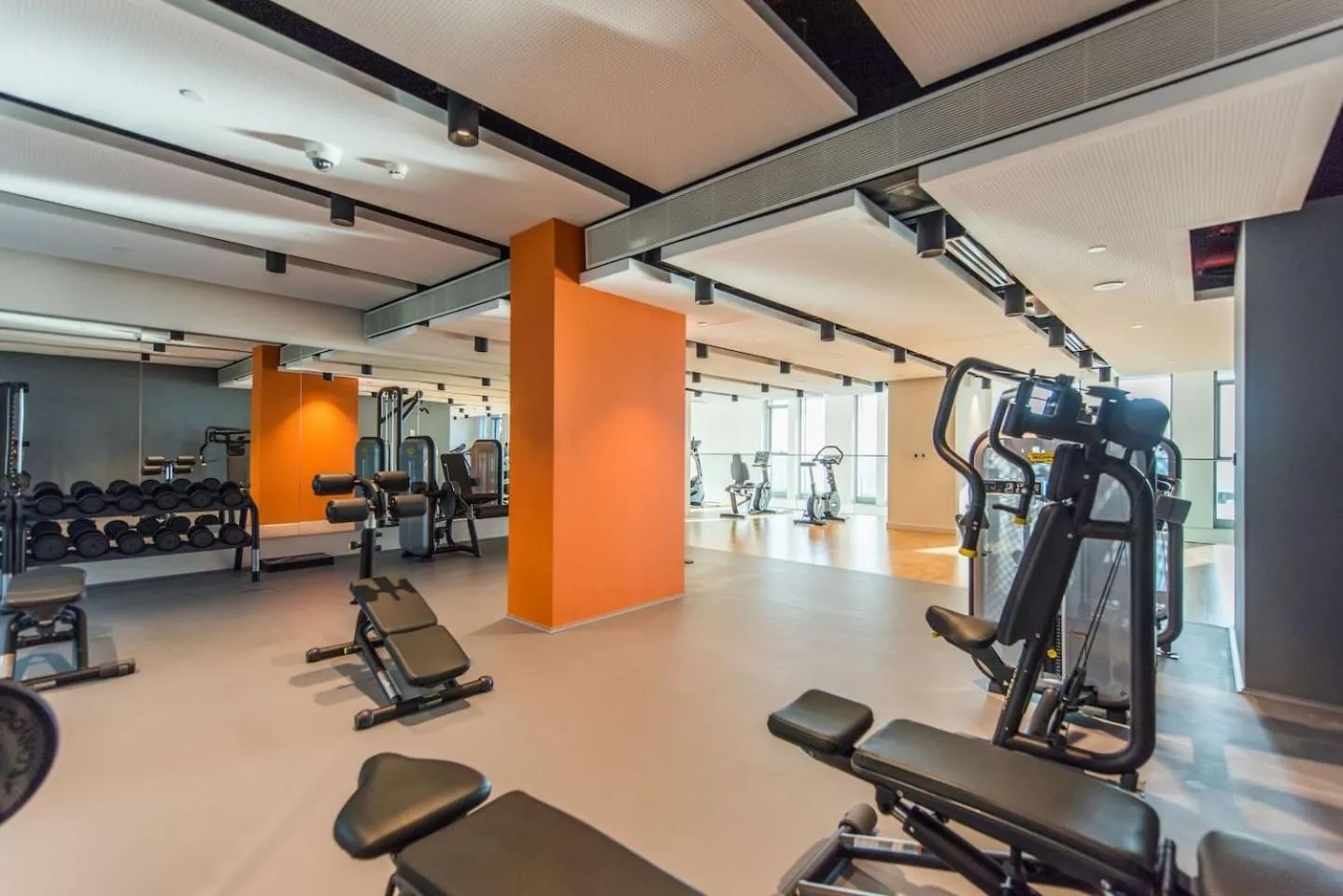 Fitness centre/facilities in Lavish & Equipped oceanfront 2 BR facing Ain Dubai