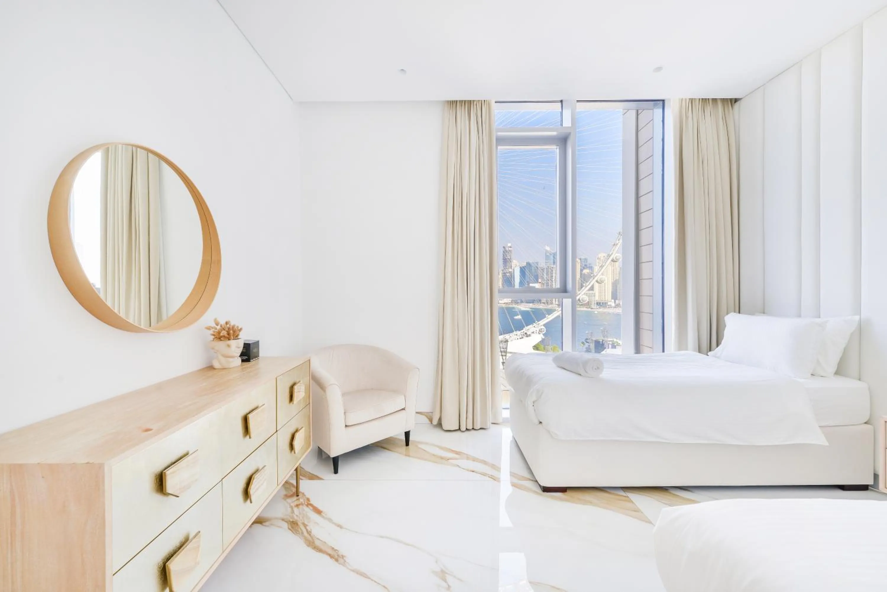 Bed in Lavish & Equipped oceanfront 2 BR facing Ain Dubai
