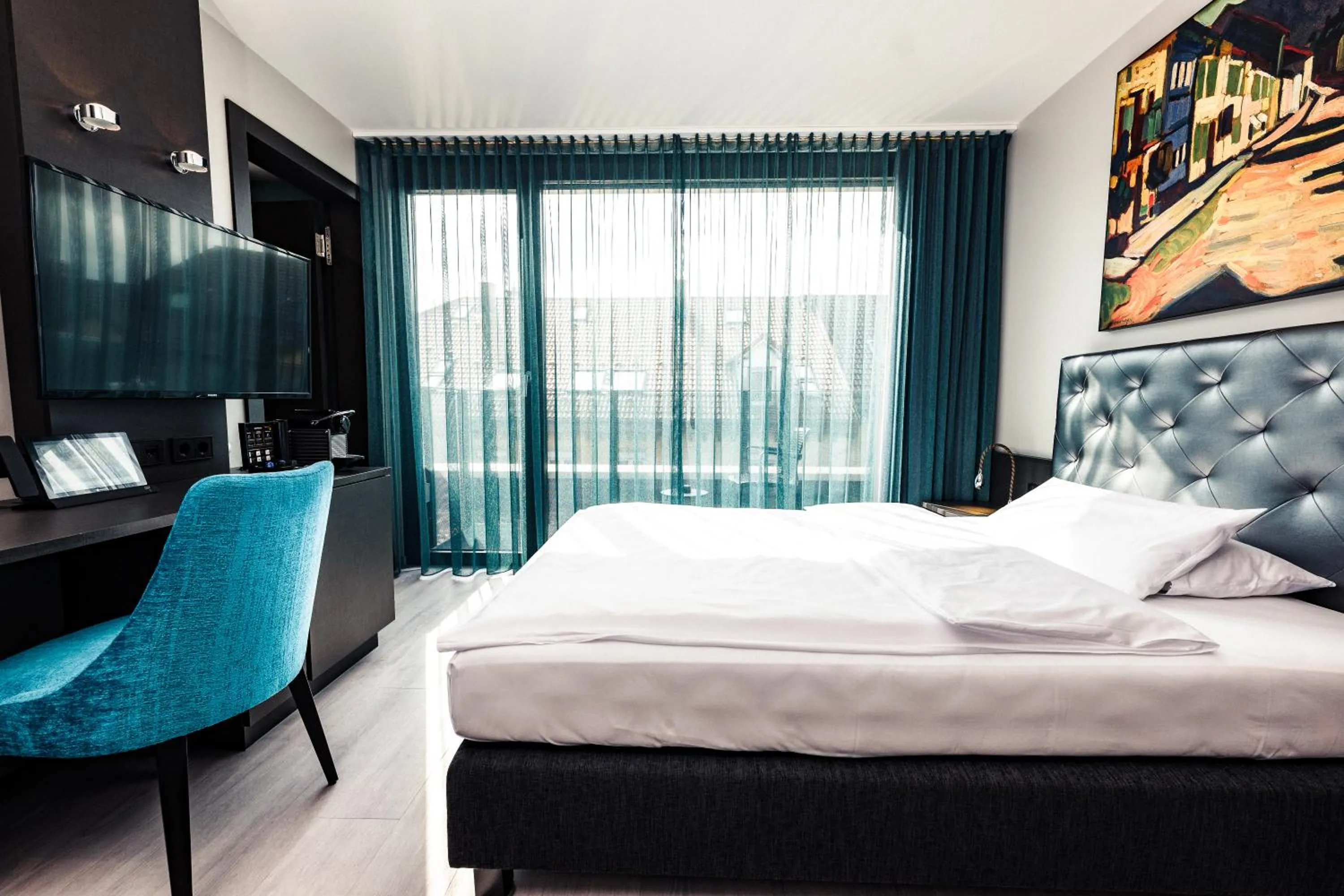 Bed in Hotel Der Blaue Reiter