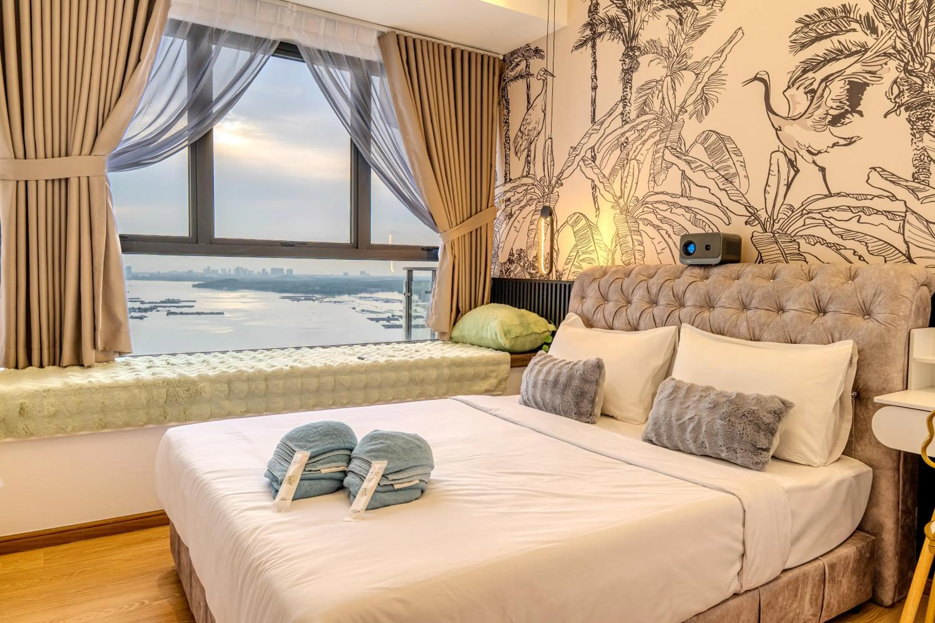 Bed in Country Garden Seaview Suite by Nest Home at Danga Bay