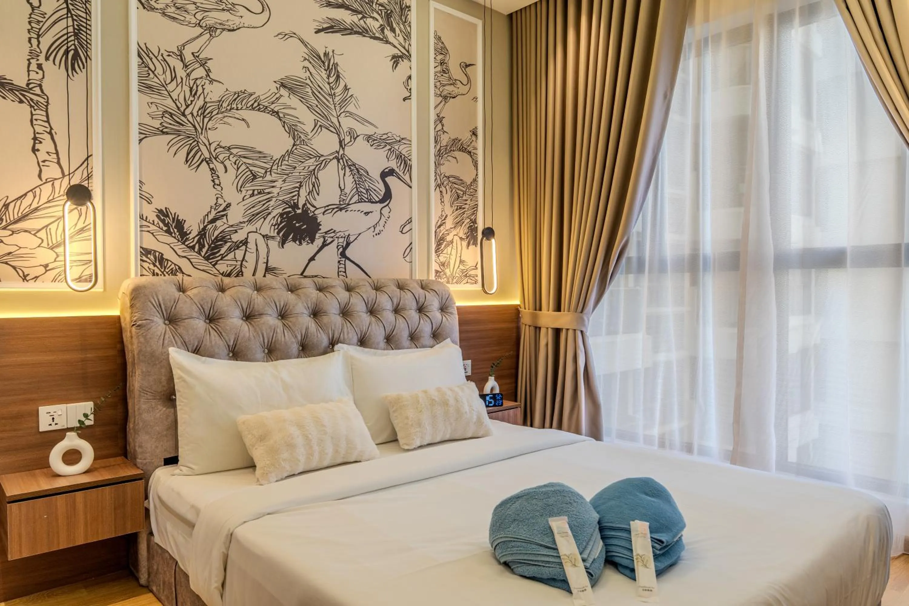 Bed in Country Garden Seaview Suite by Nest Home at Danga Bay