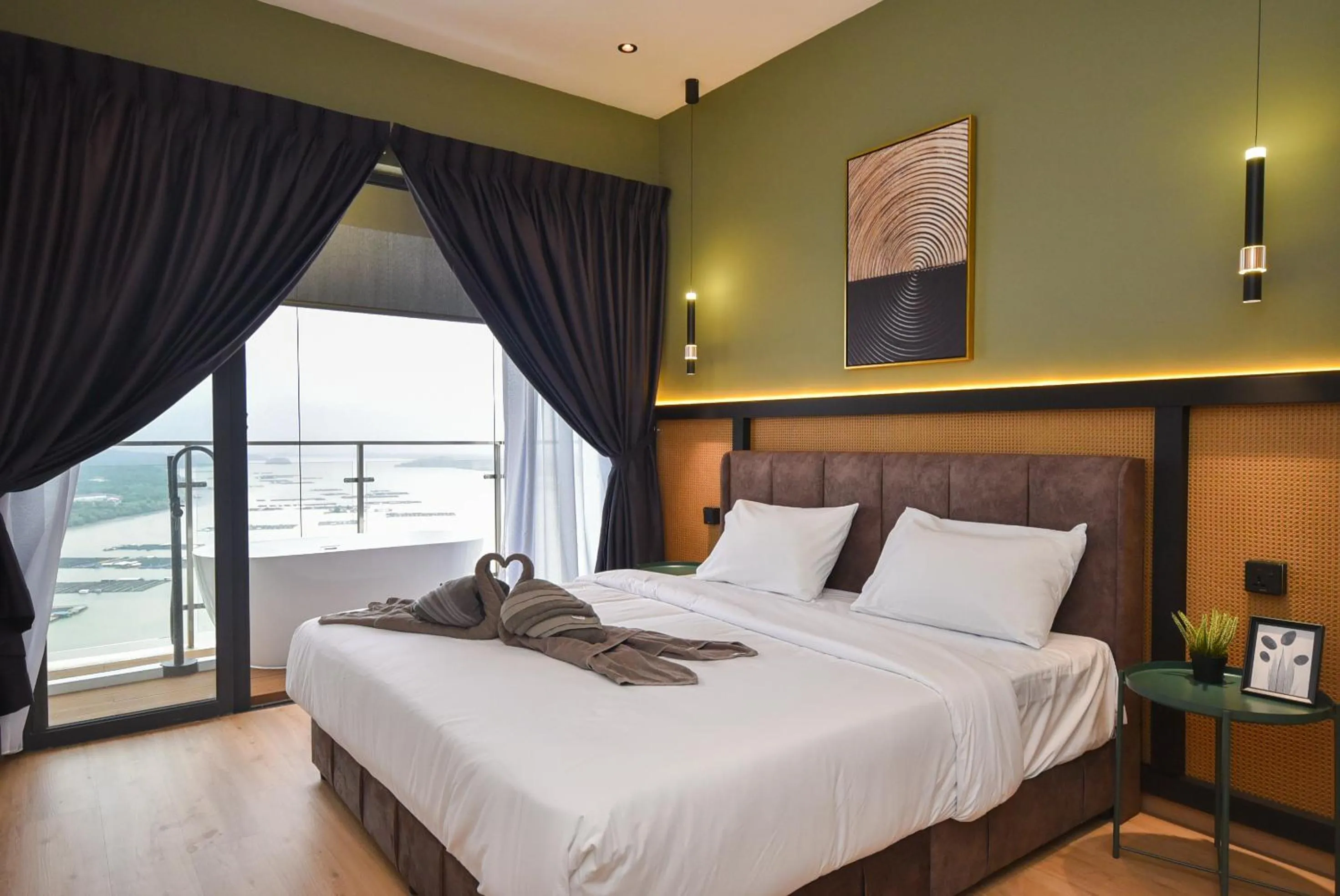 Bed in Country Garden Seaview Suite by Nest Home at Danga Bay