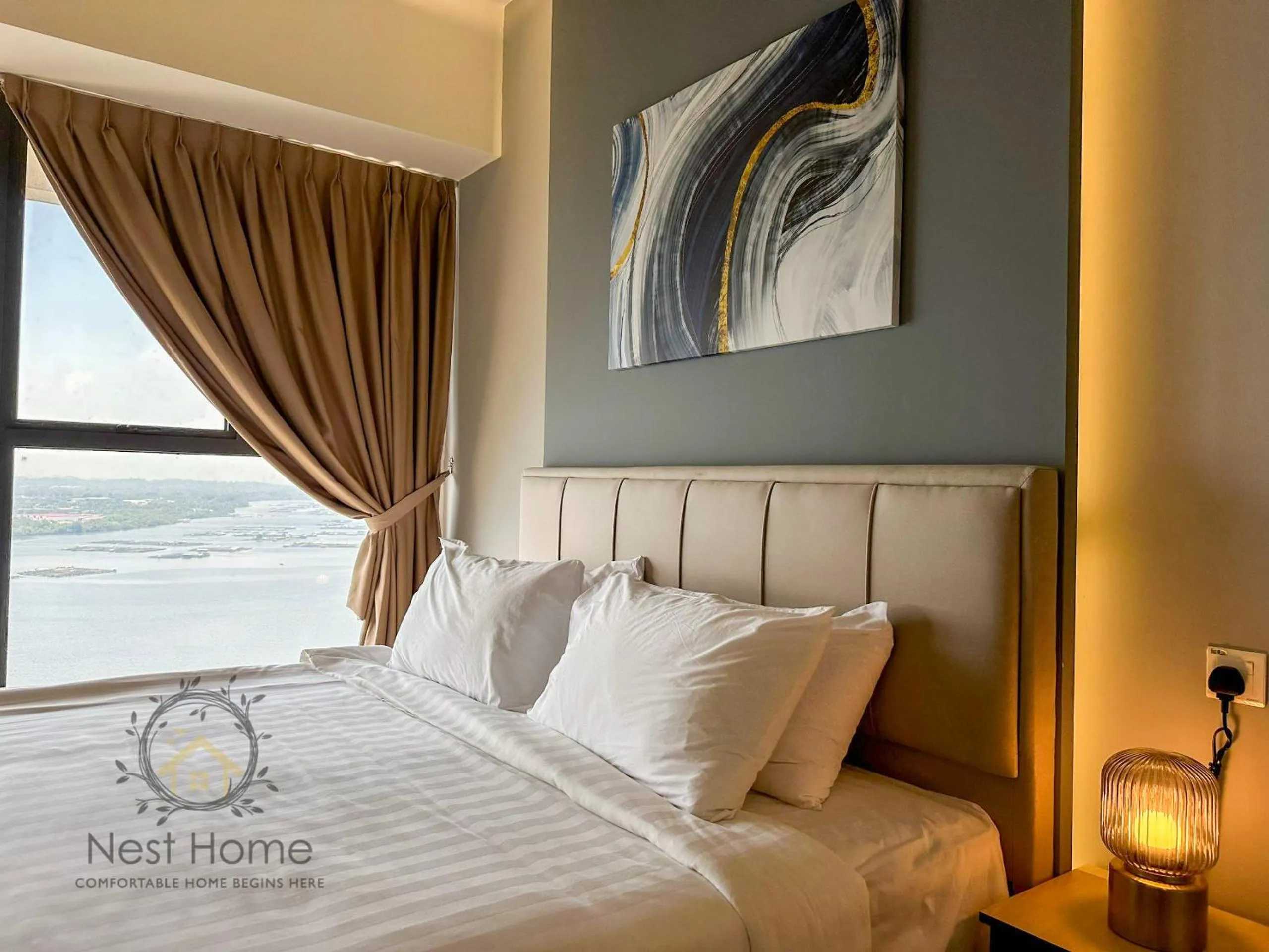 Bedroom, Bed in Country Garden Seaview Suite by Nest Home at Danga Bay