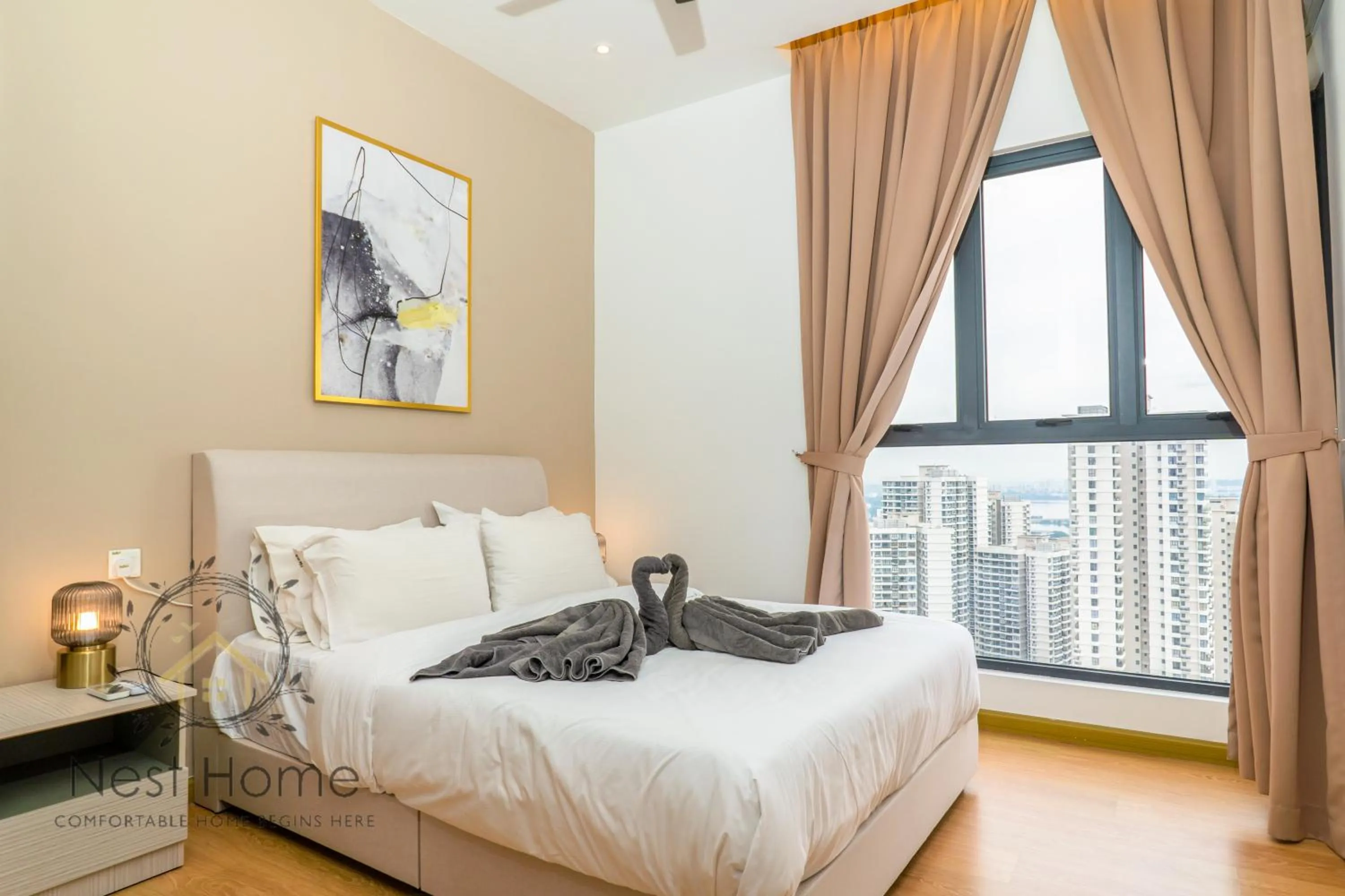 Bedroom, Bed in Country Garden Seaview Suite by Nest Home at Danga Bay