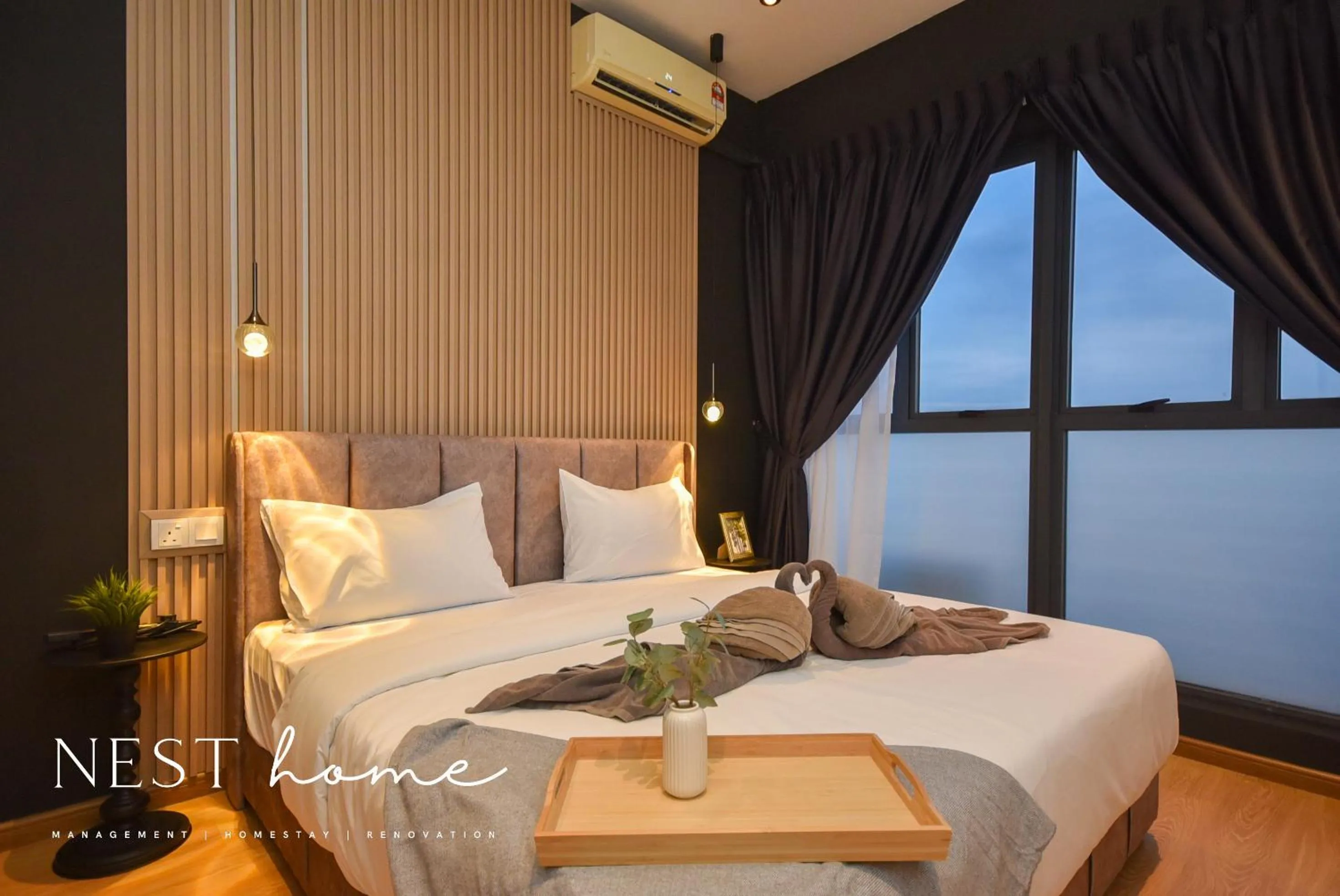 Bed in Country Garden Seaview Suite by Nest Home at Danga Bay