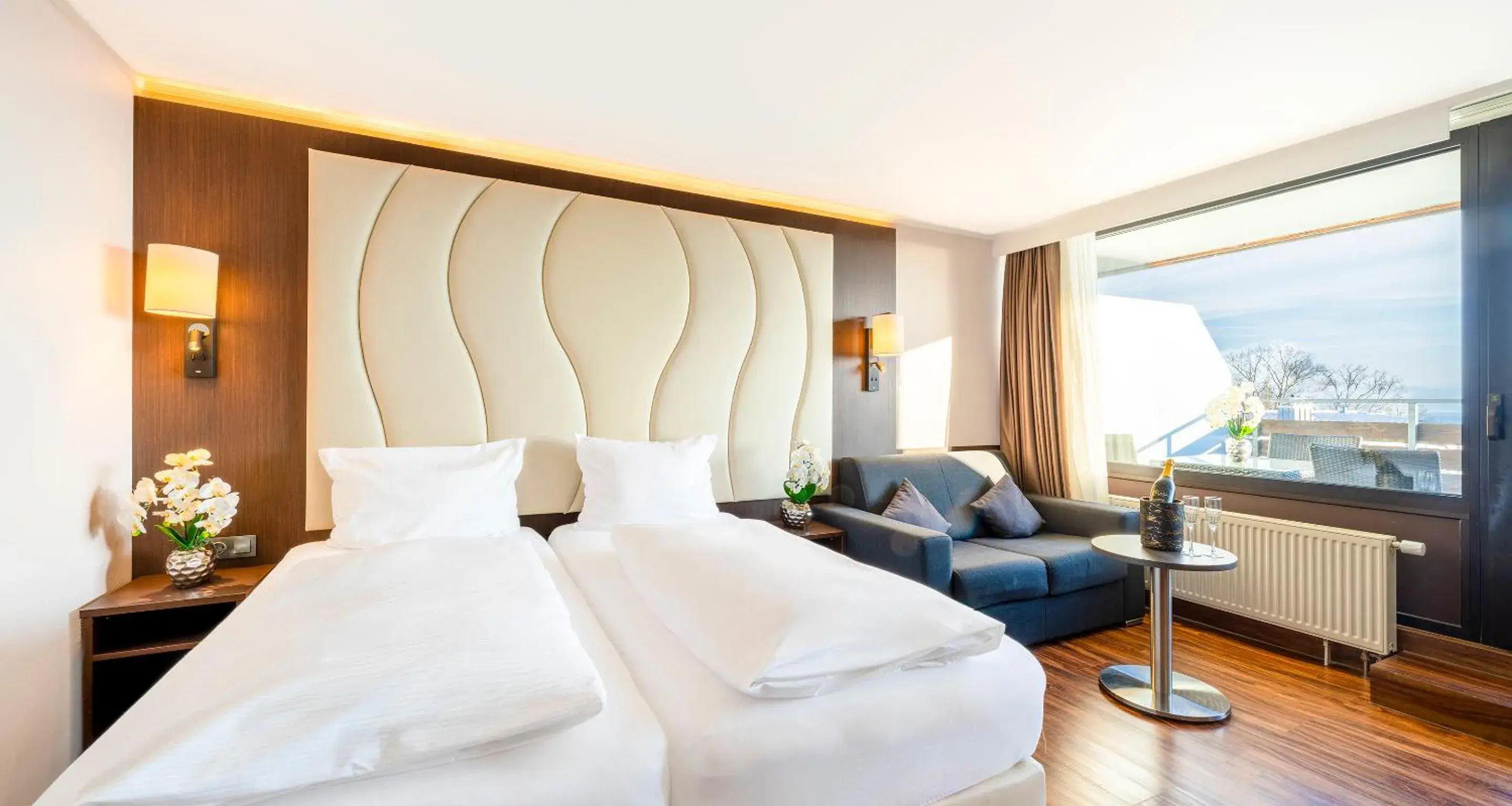 Bed in PLAZA Hotel Föhr am Bodensee Bed in PLAZA Hotel Föhr am Bodensee