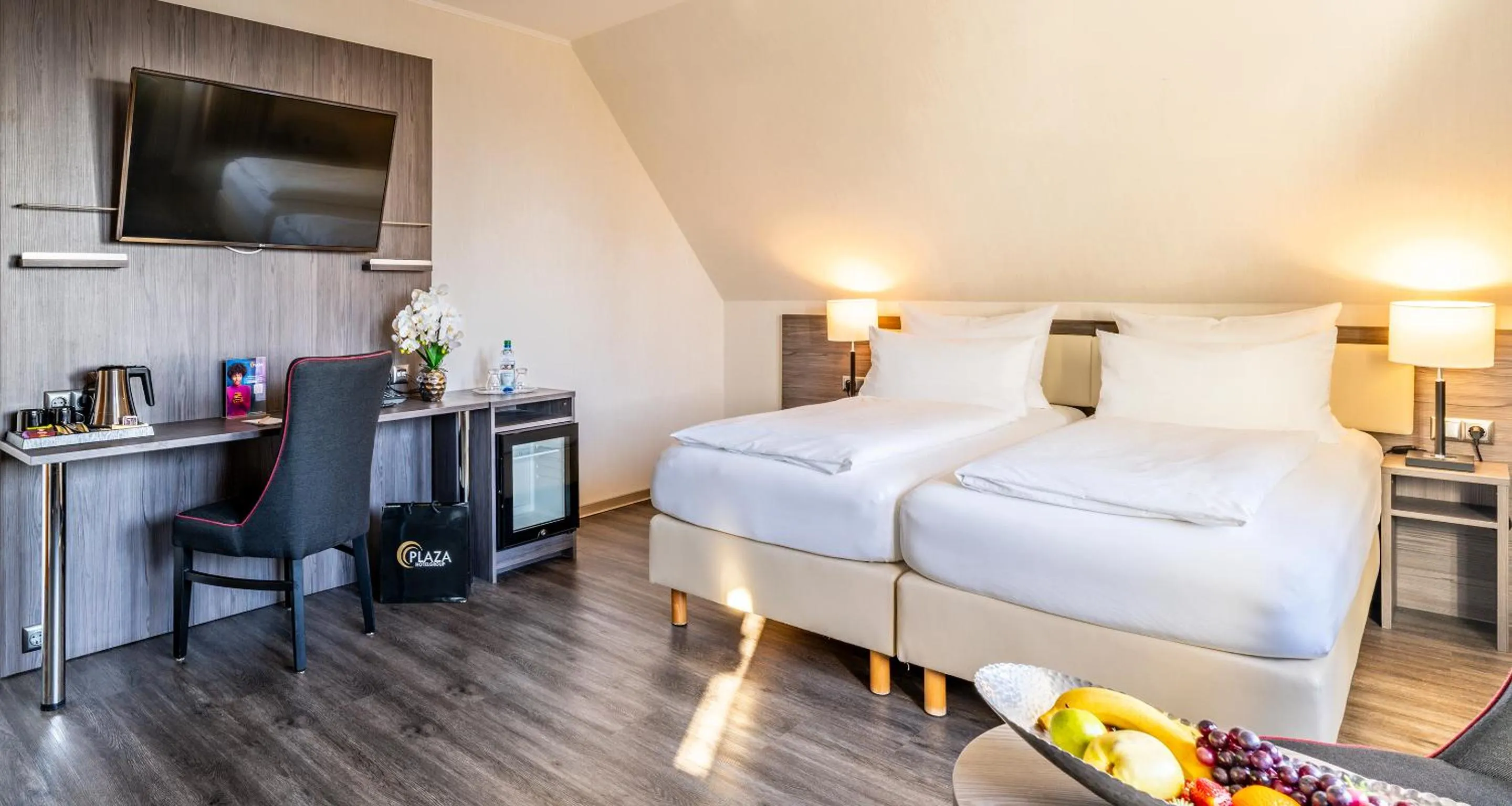 TV and multimedia, Bed in PLAZA Hotel Buchhorner Hof