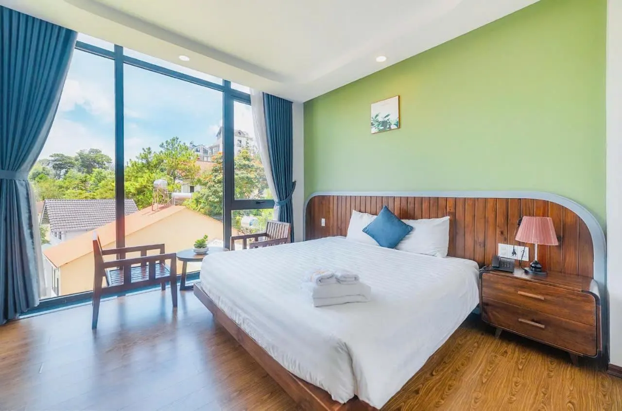 Bed in Mega Sky Dalat Hotel