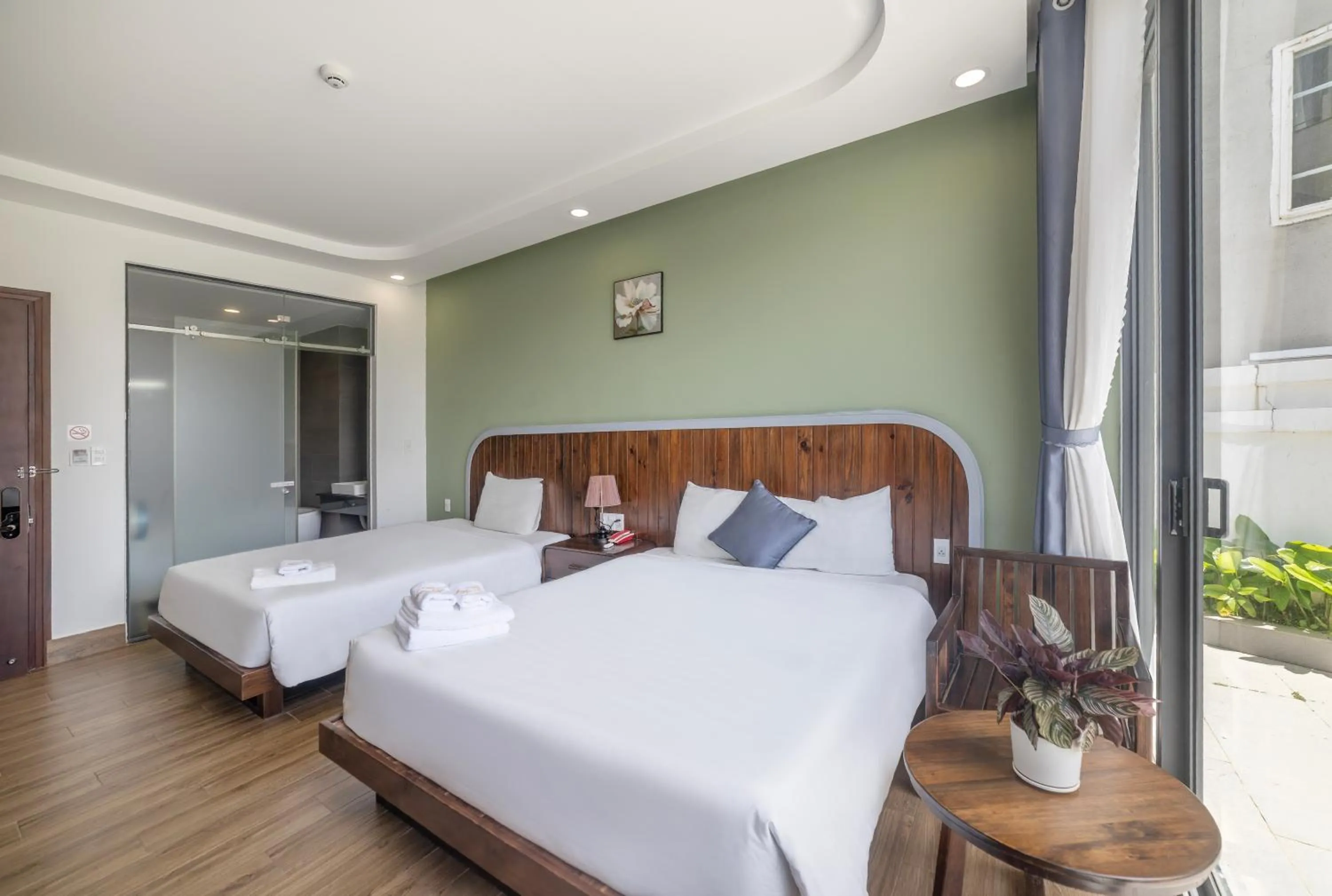 Bed in Mega Sky Dalat Hotel