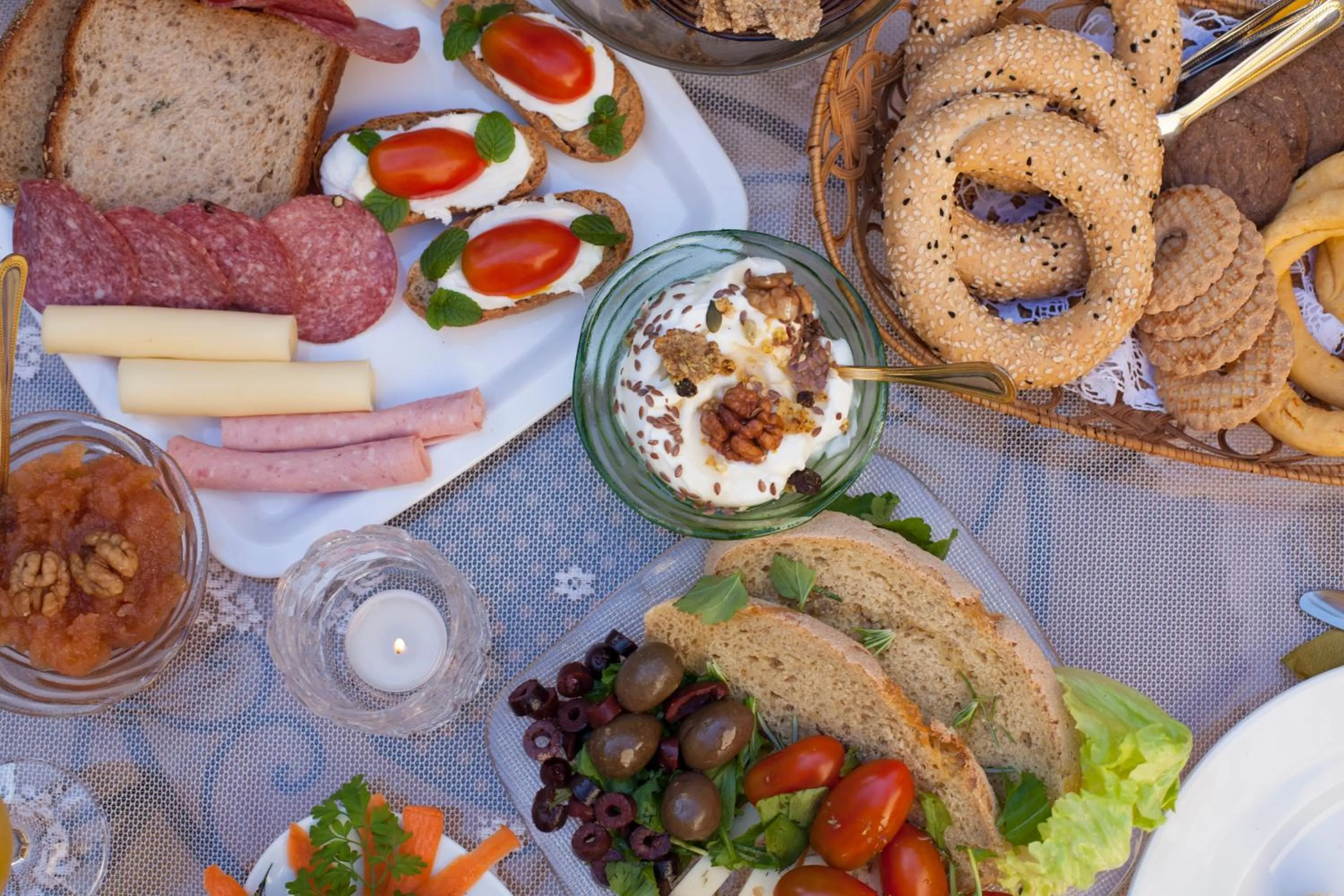 Buffet breakfast in Porolithos Boutique Hotel