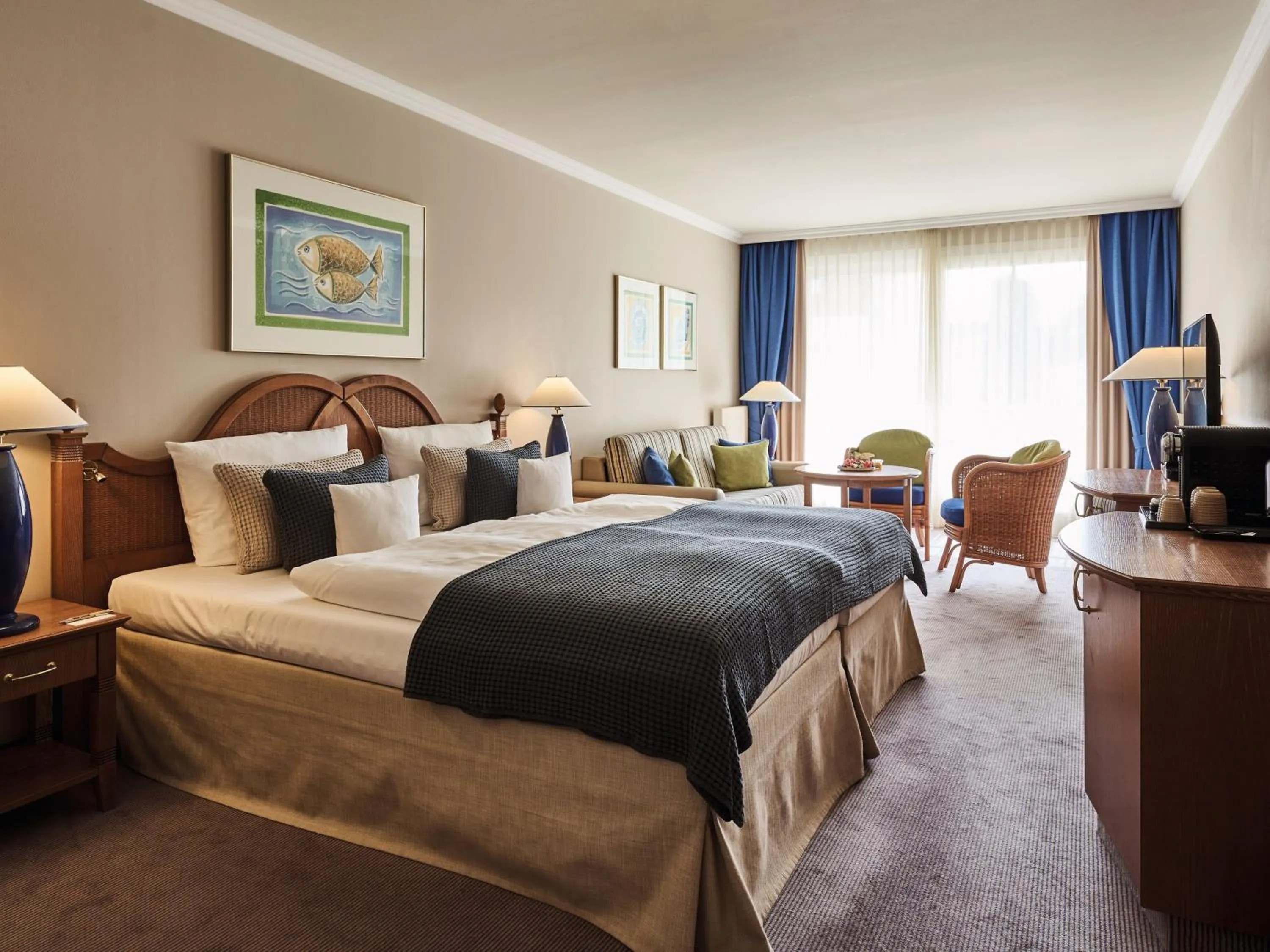 Bedroom, Bed in aja Strandhotel Bansin