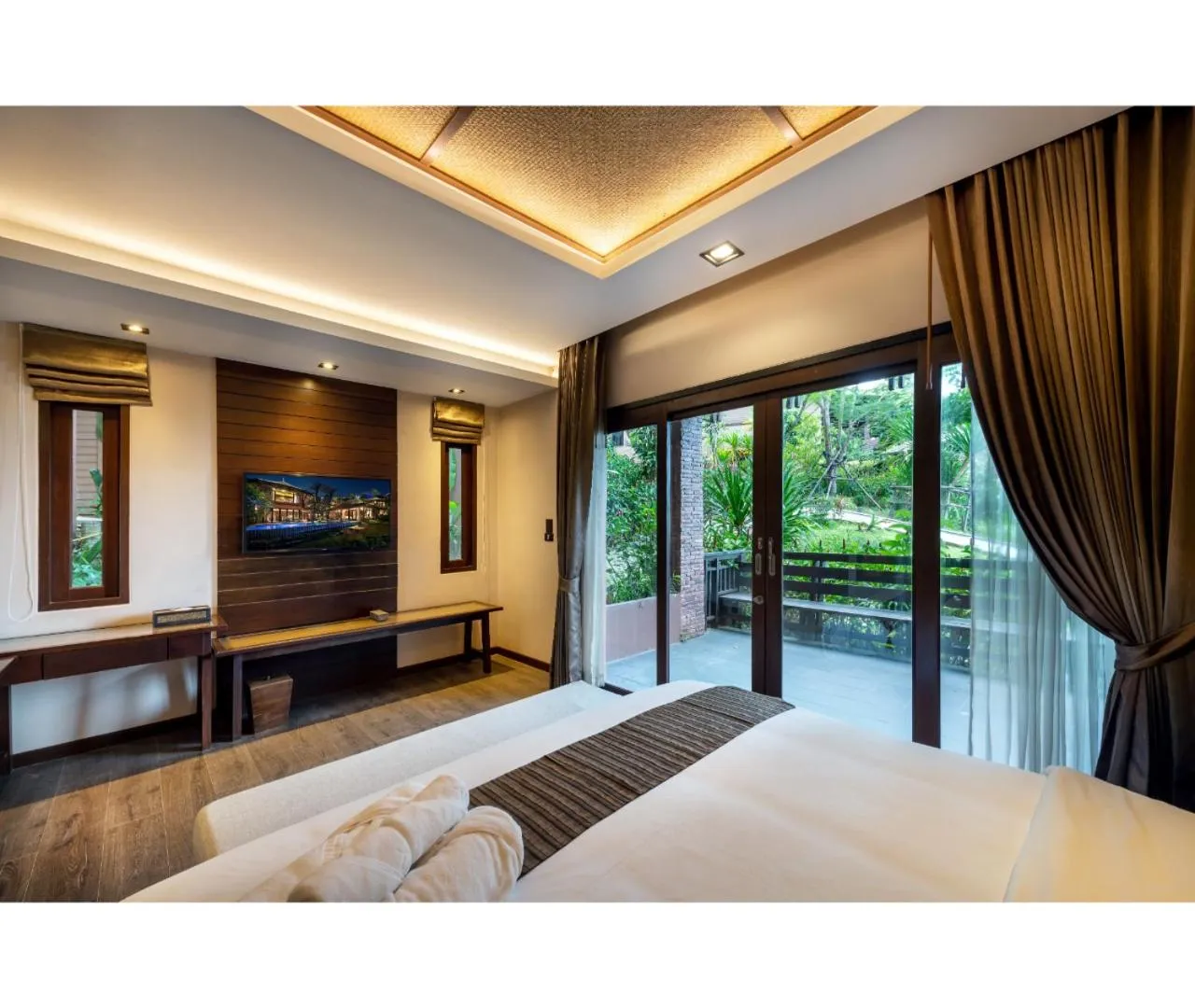 View (from property/room), Bed in Nirvana Beach Resort, Koh Lanta SHA Extra Plus