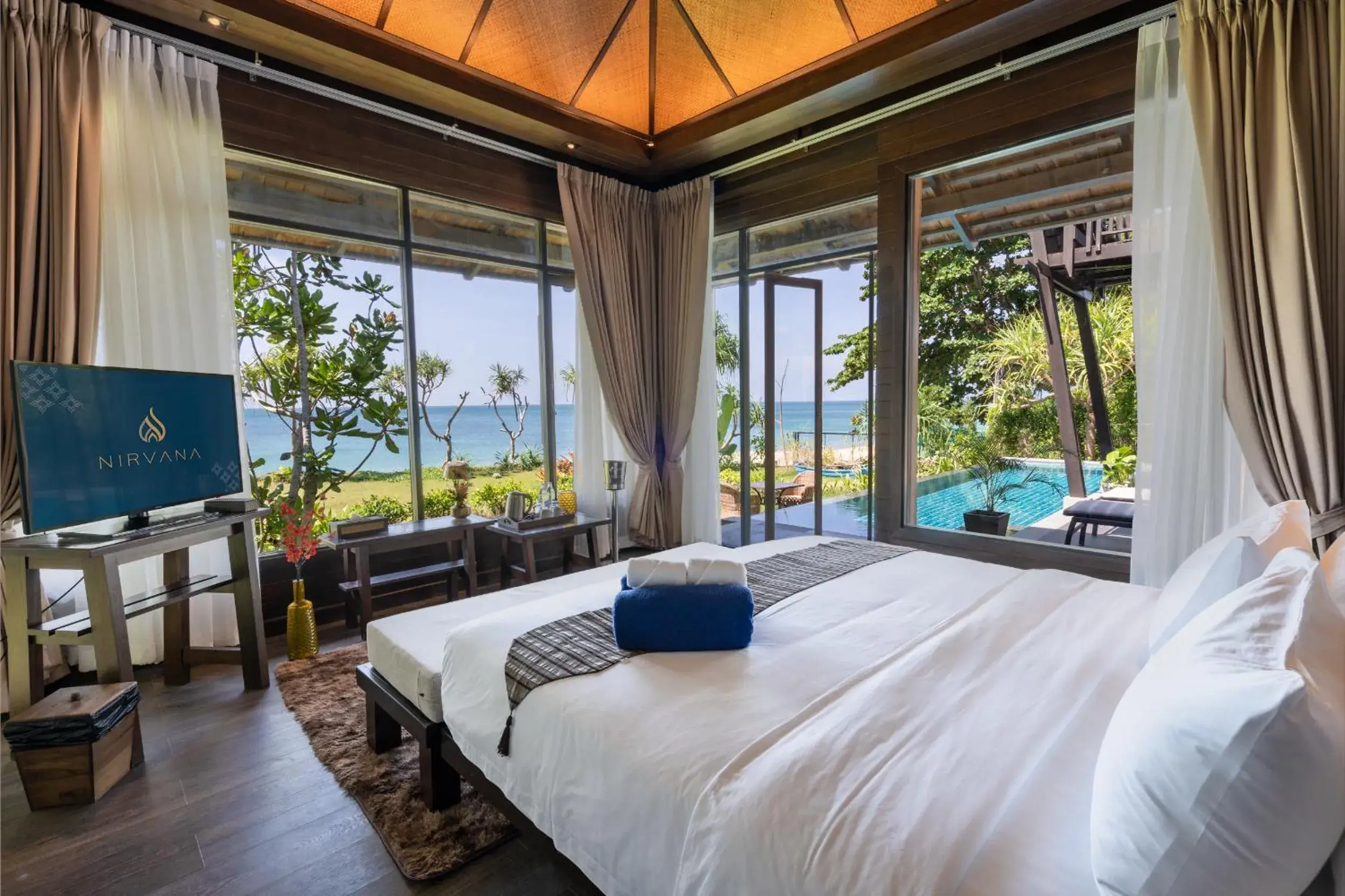 Bed in Nirvana Beach Resort, Koh Lanta SHA Extra Plus Bed in Nirvana Beach Resort, Koh Lanta SHA Extra Plus