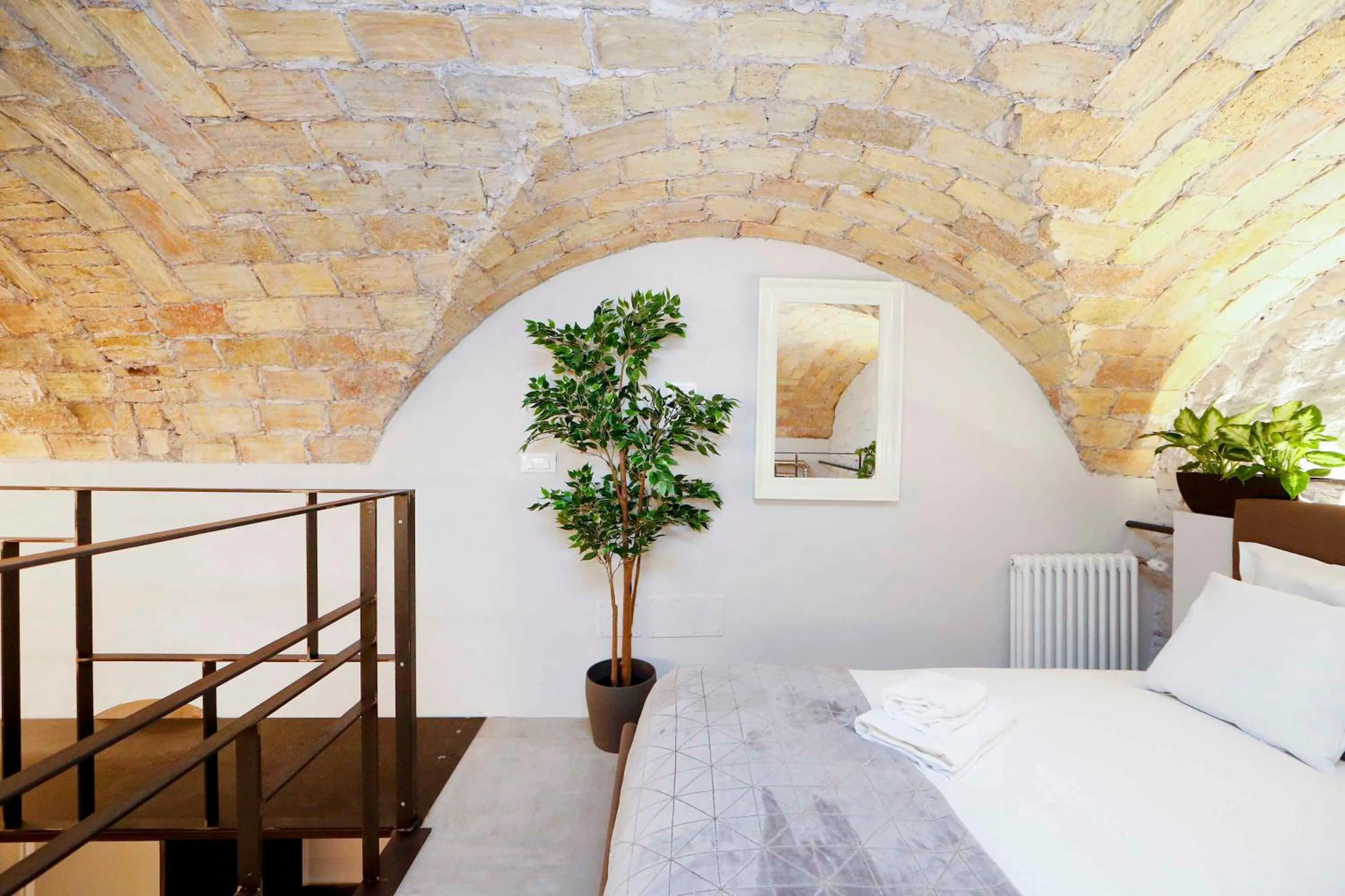 Bedroom, Bed in Post Industrial Loft Trastevere - Top Collection