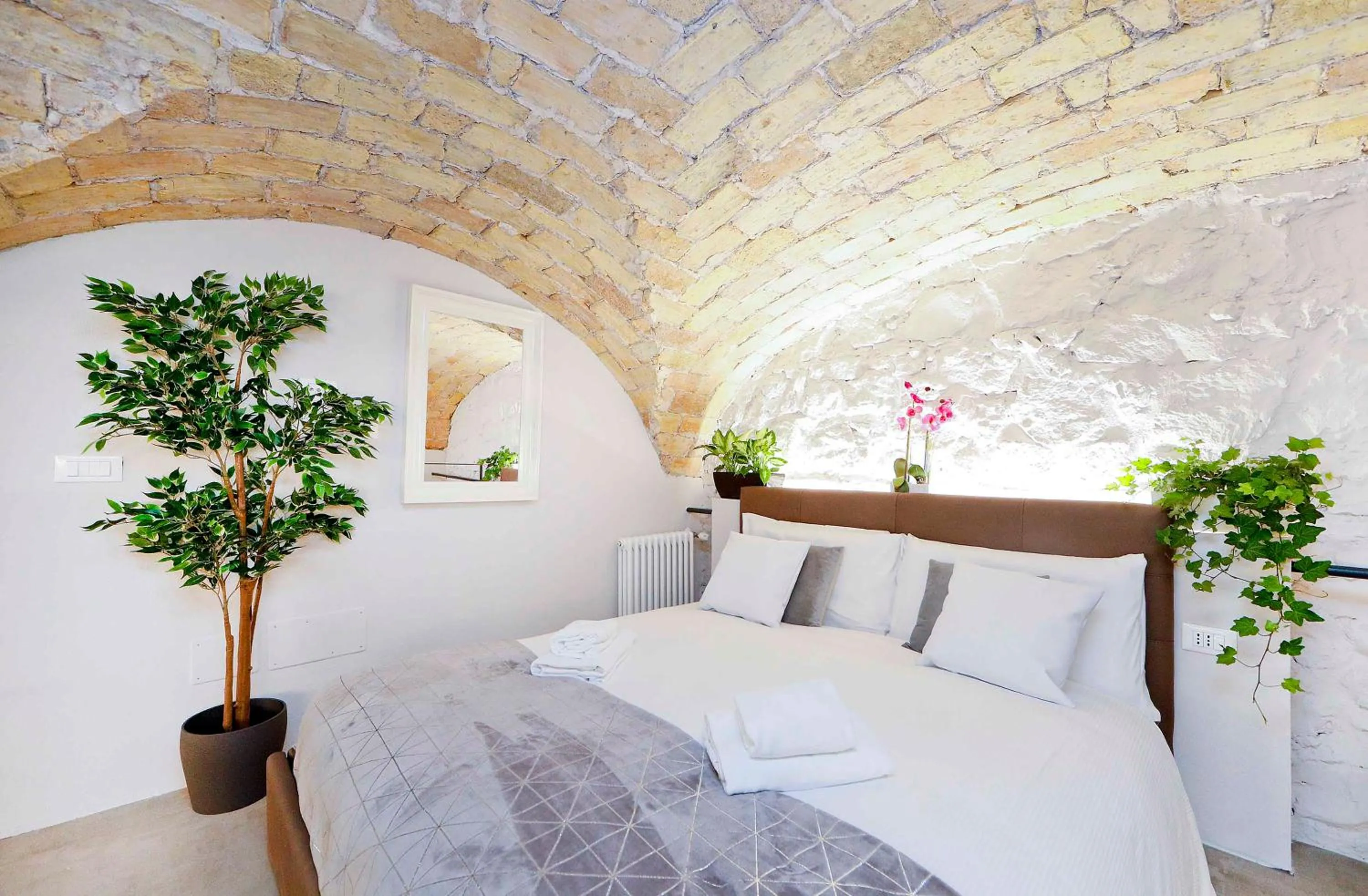 Bedroom, Bed in Post Industrial Loft Trastevere - Top Collection