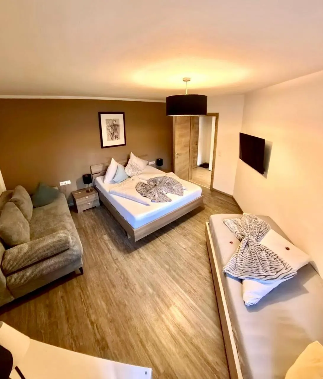 Bedroom, Bed in Restaurant Appartements Almdiele