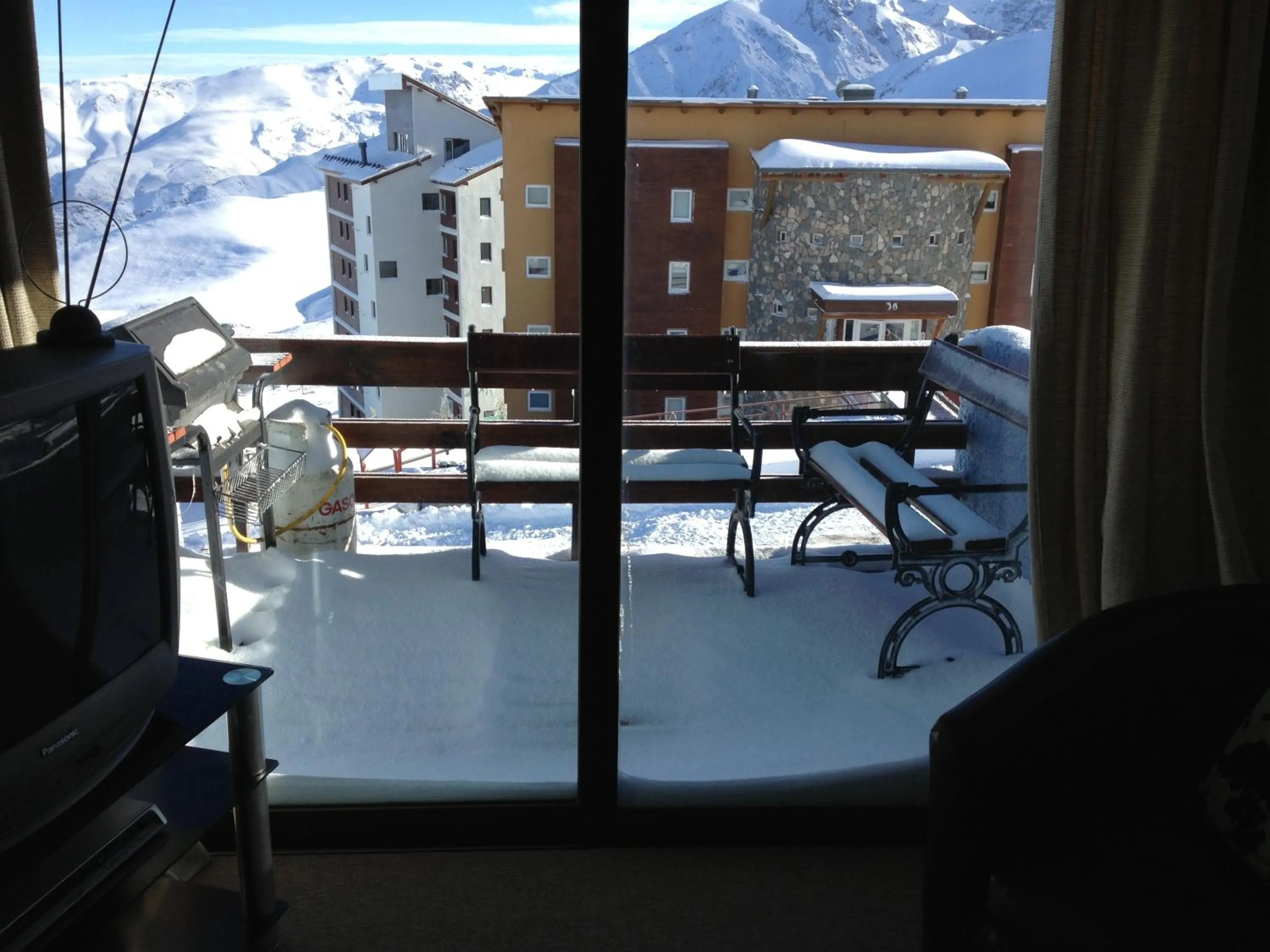 Balcony/Terrace in Ski in-out Apartment in El Colorado