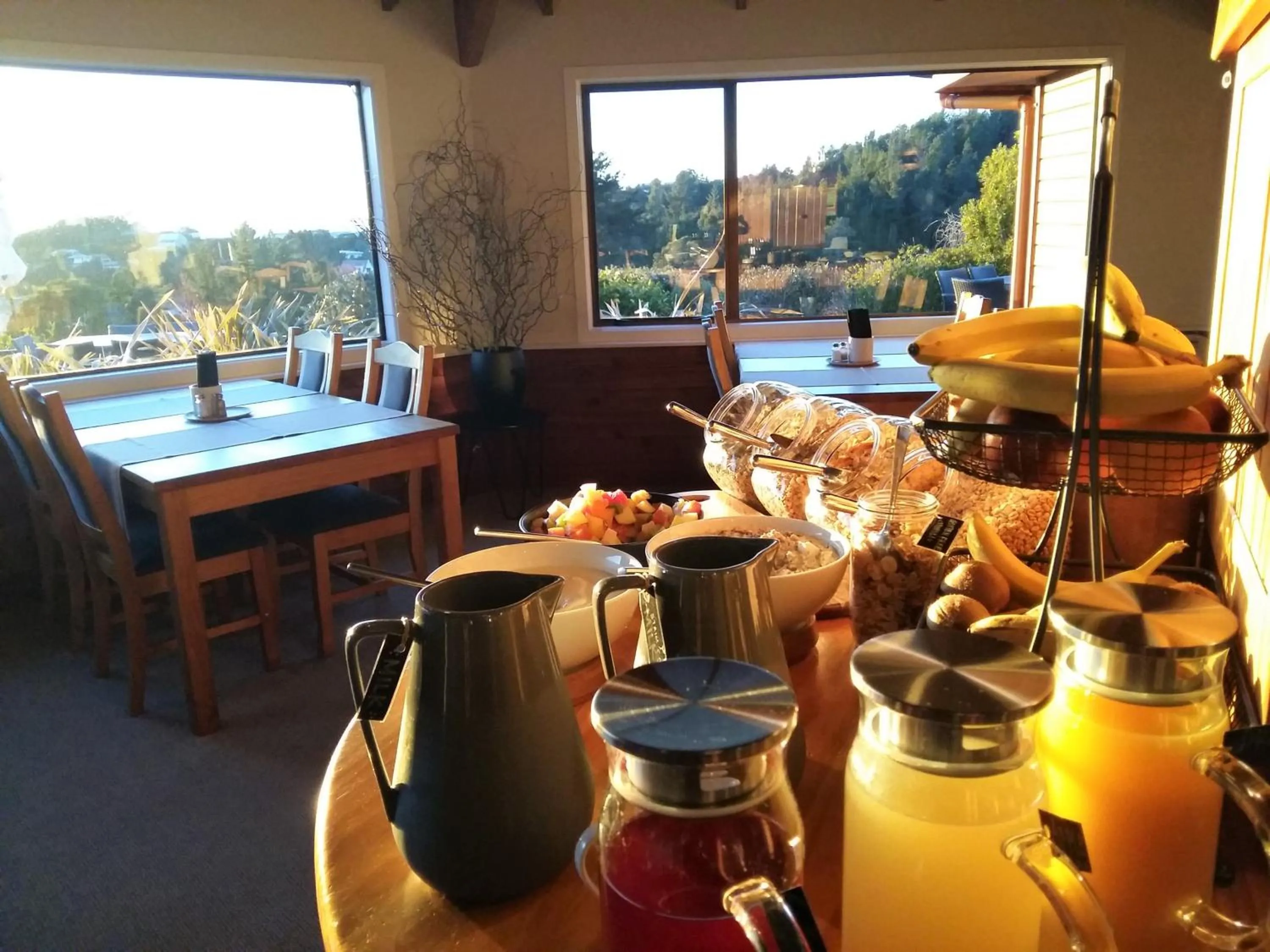 Continental breakfast in Kimi Ora Eco Resort