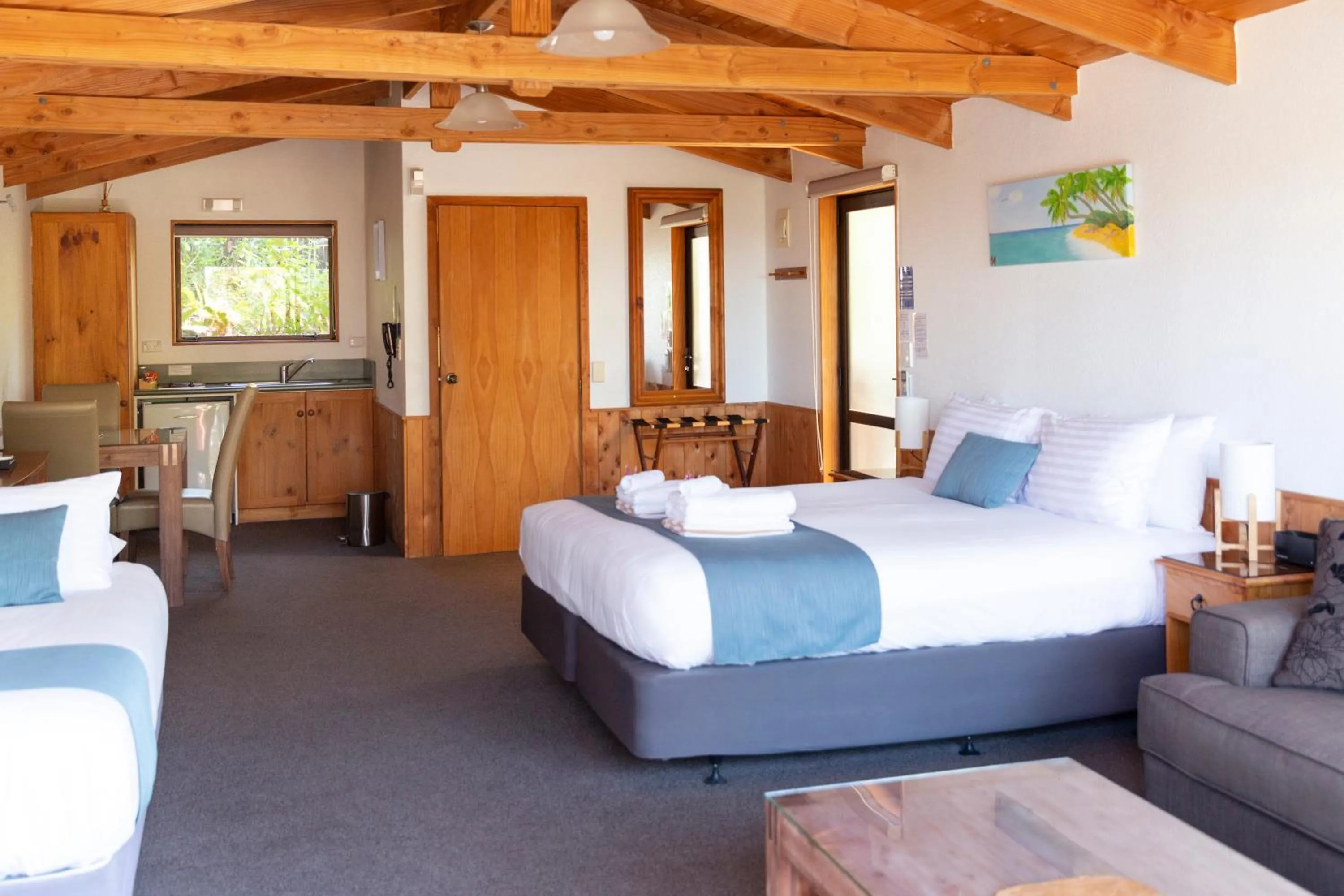 Bed in Kimi Ora Eco Resort