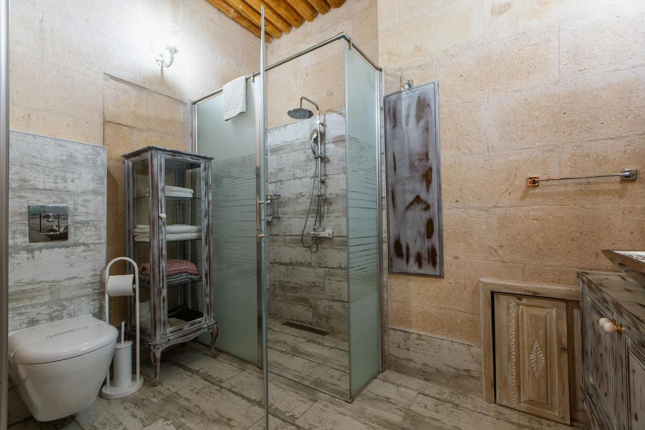 Shower in Karlık Cave Suite Cappadocia