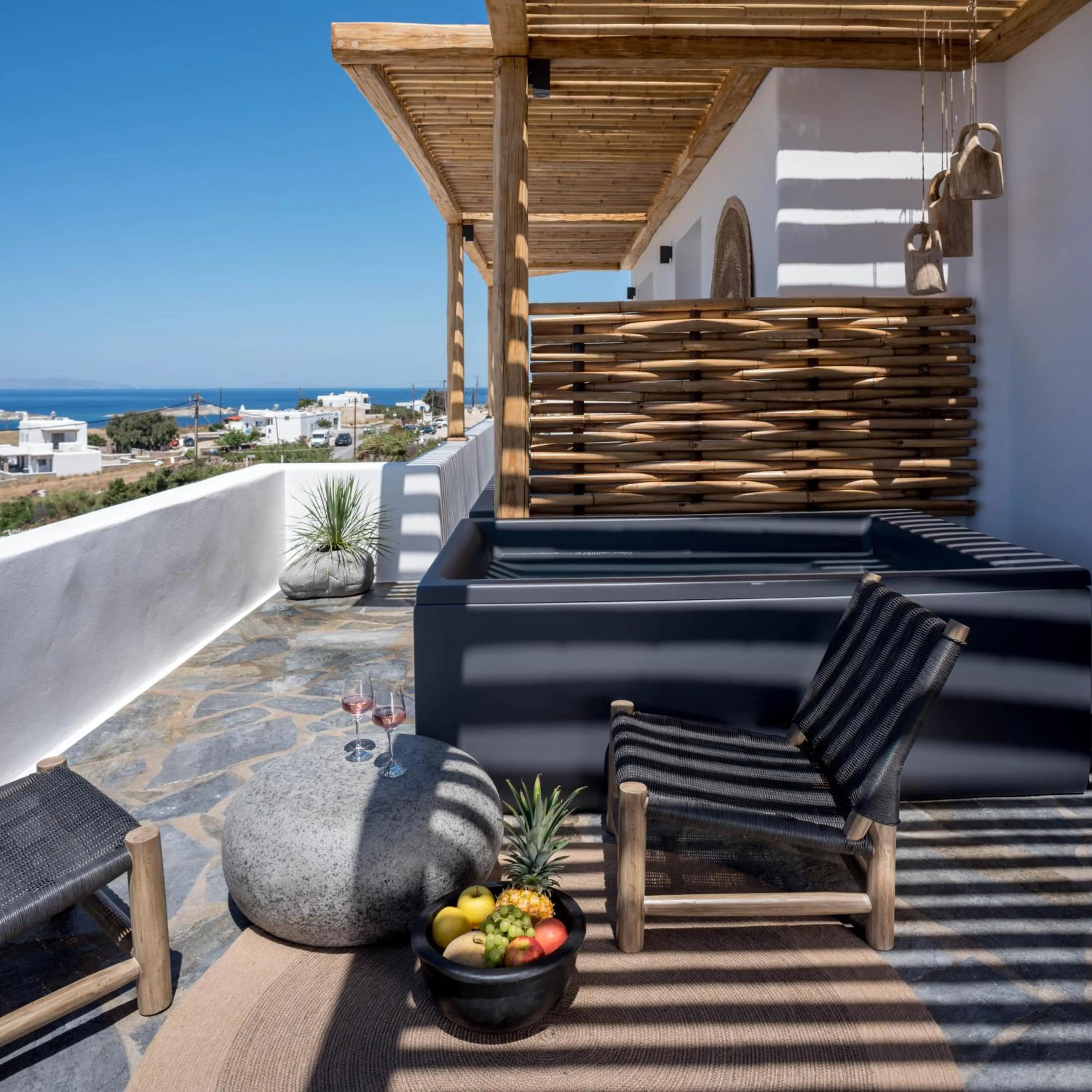 Balcony/Terrace in Vrachos Suites Mykonos