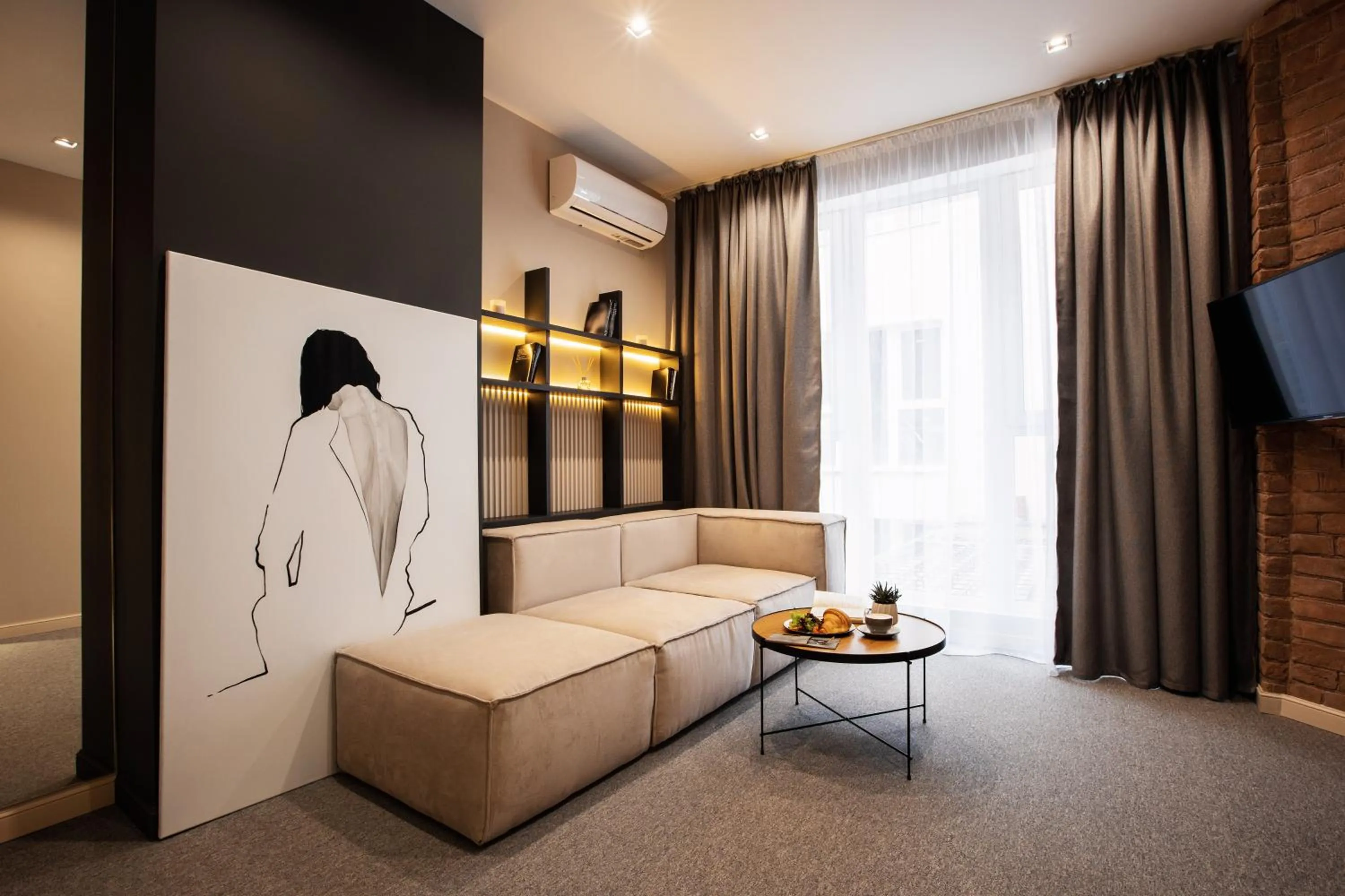 Living room, Bed in Kulikovskiy hotel