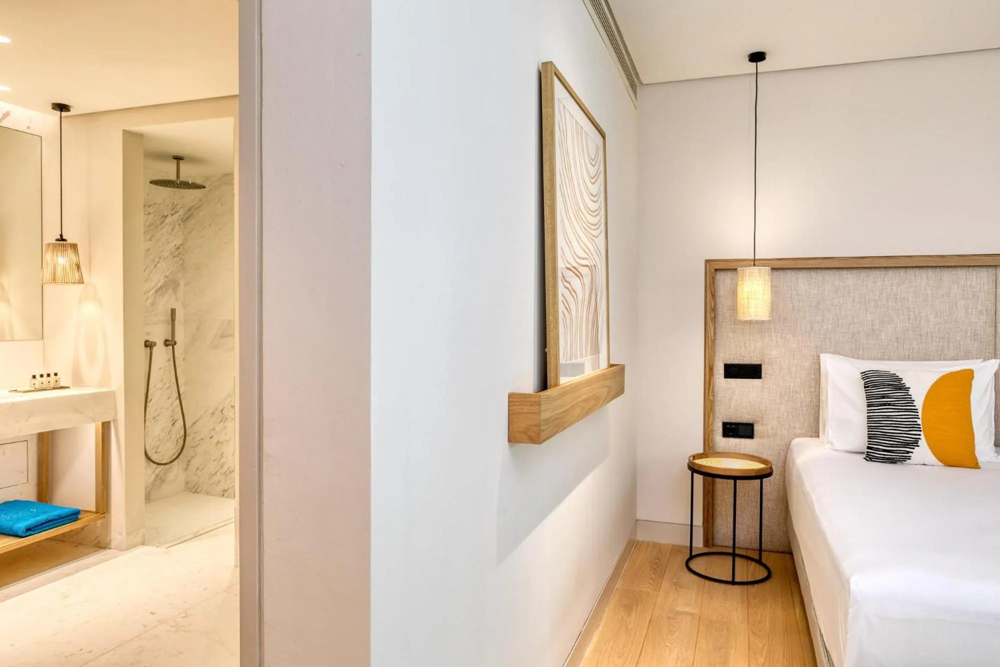 Shower, Bed in Vathi Cove Luxury Resort & Spa - Adults Friendly 14 plus