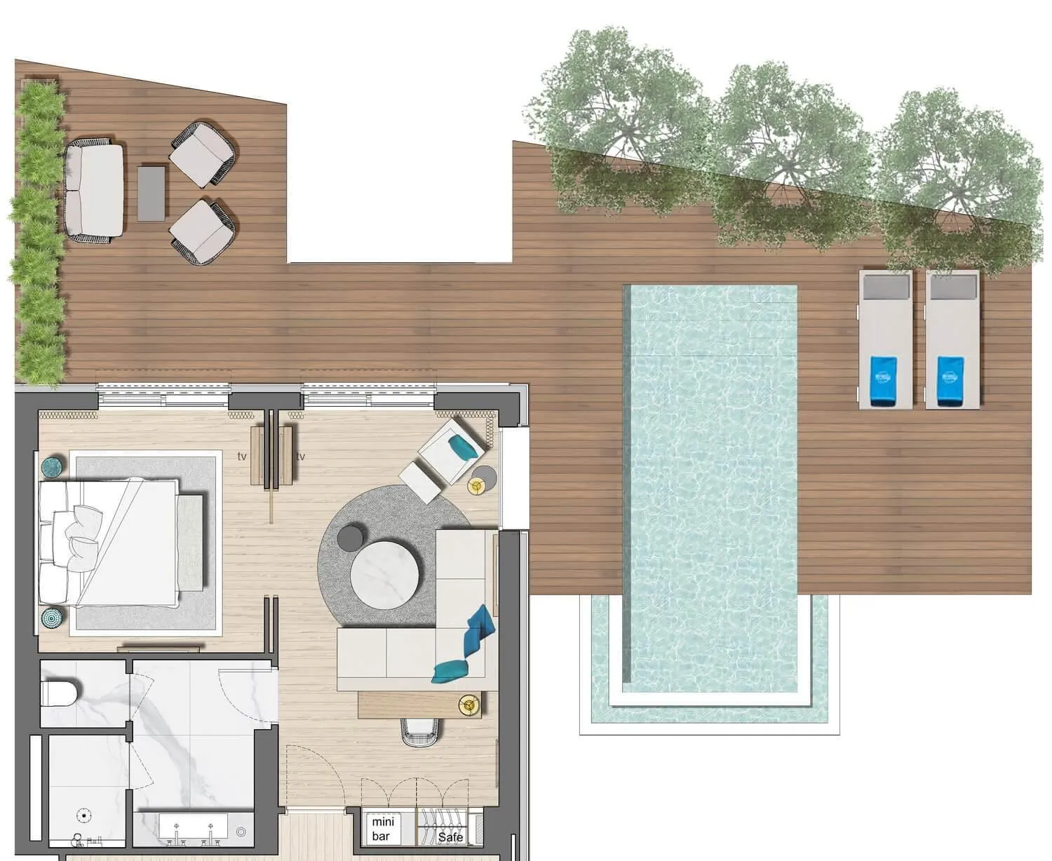 Floor plan in Vathi Cove Luxury Resort & Spa - Adults Friendly 14 plus