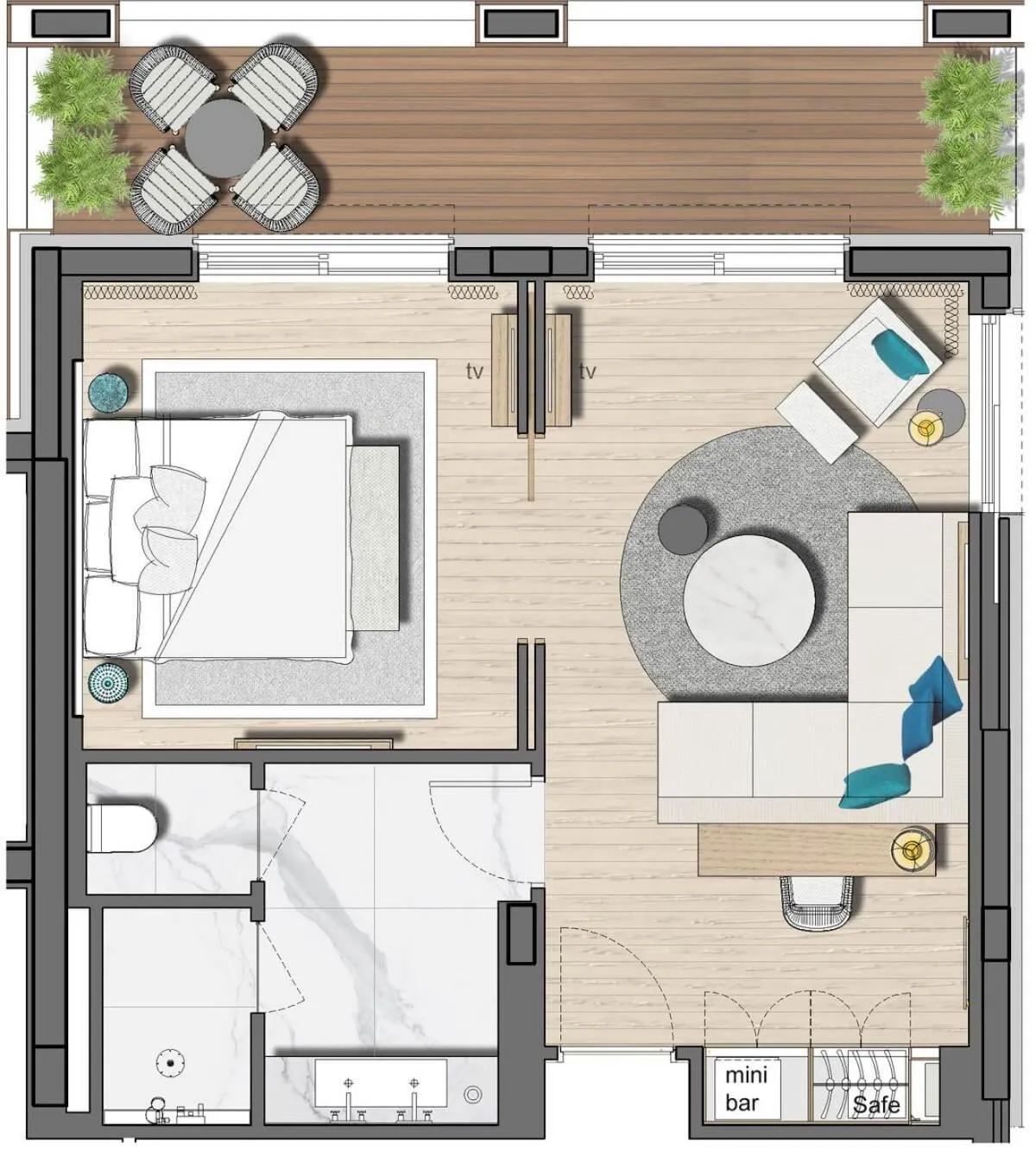 Floor plan in Vathi Cove Luxury Resort & Spa - Adults Friendly 14 plus