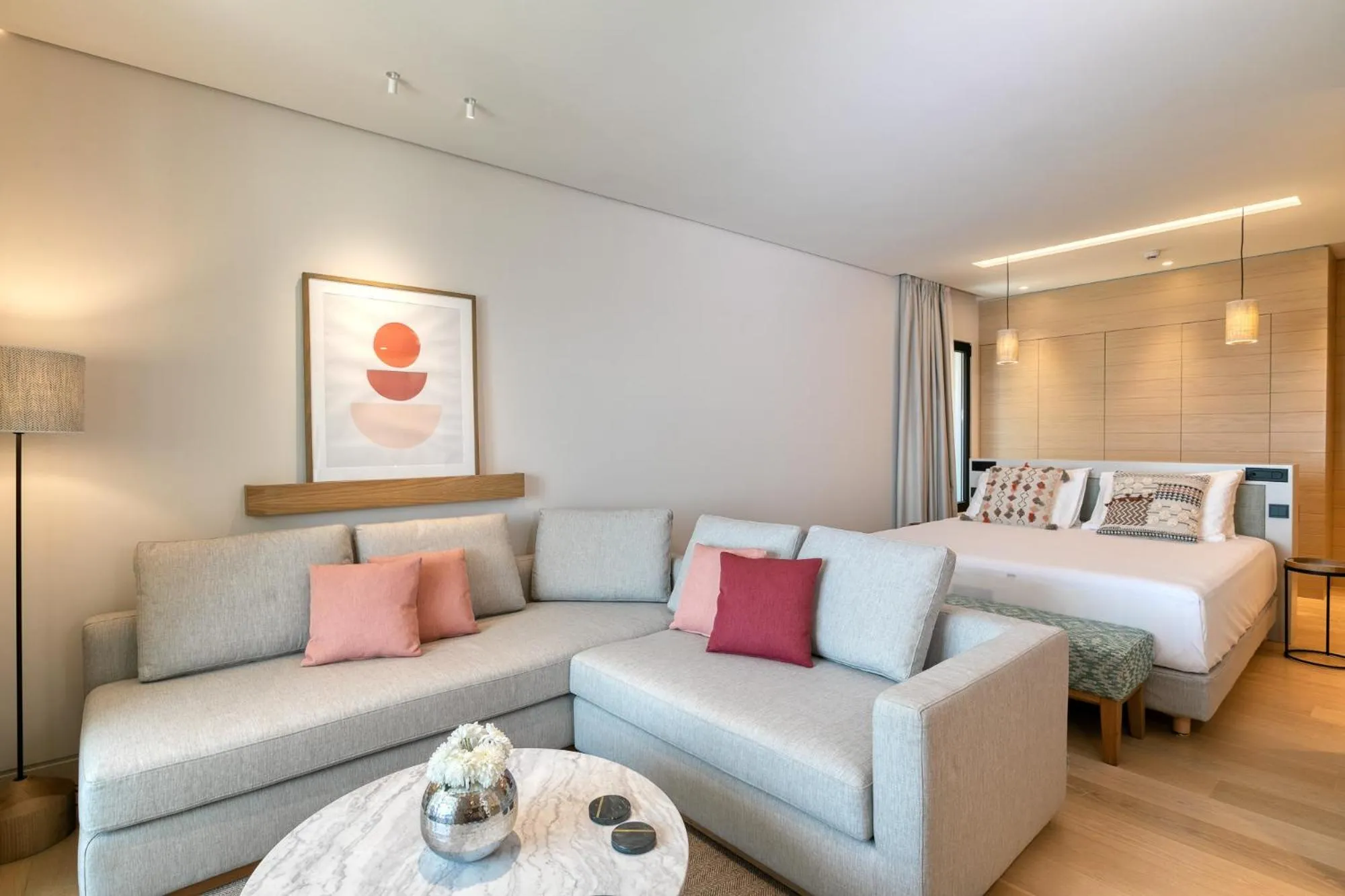 Living room, Bed in Vathi Cove Luxury Resort & Spa - Adults Friendly 14 plus