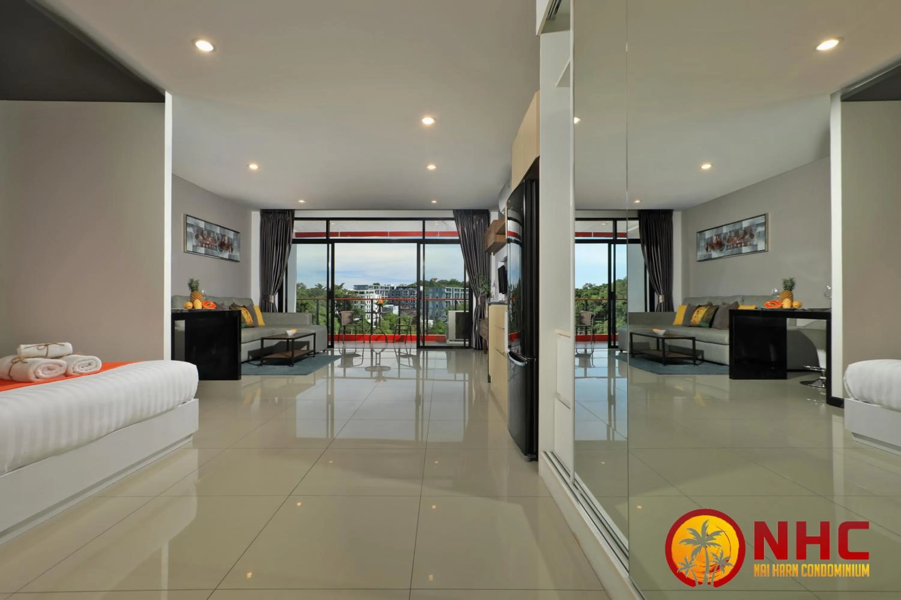 Photo of the whole room, Bed in Nai Harn Condominium