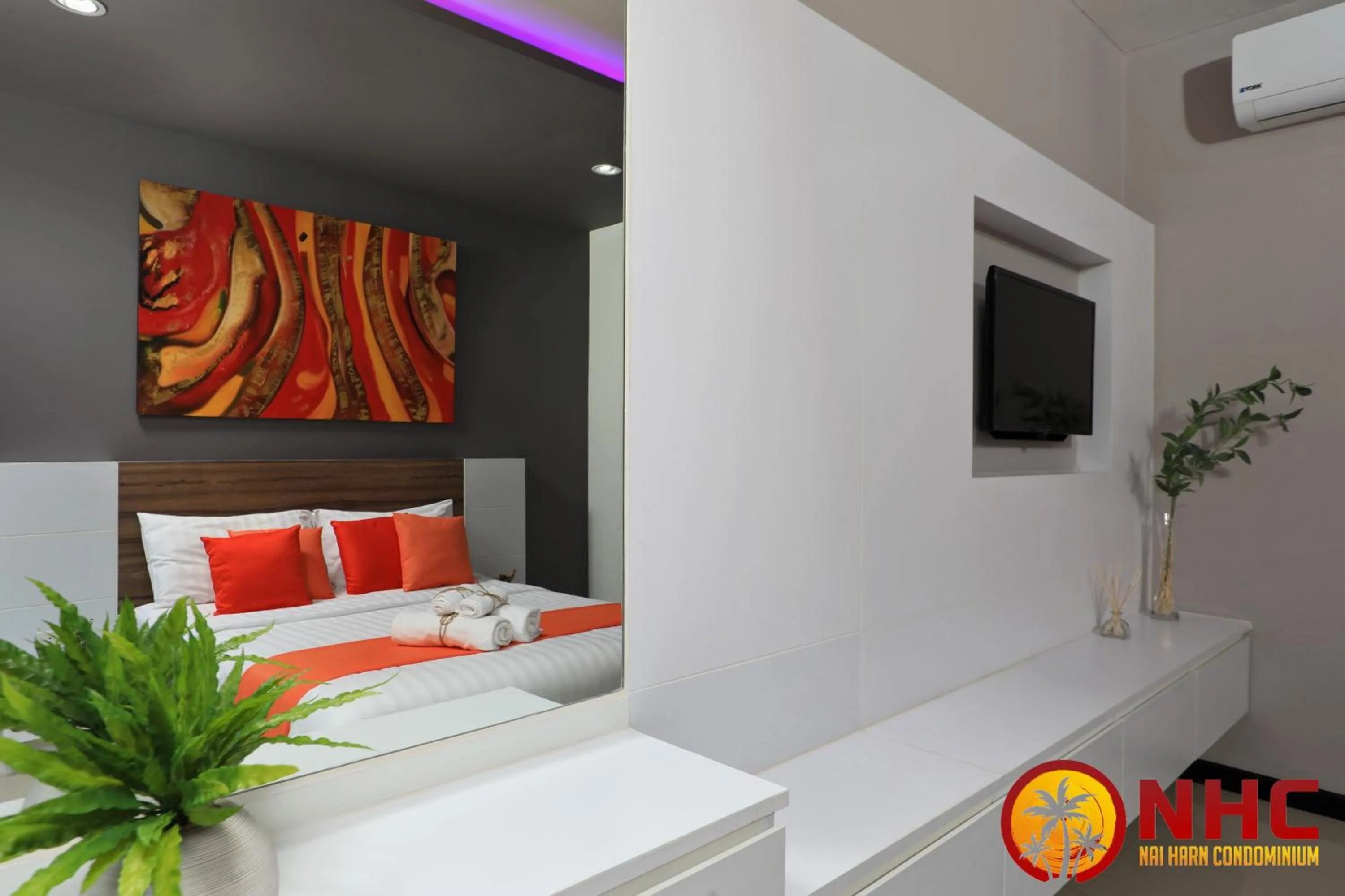 Decorative detail, Bed in Nai Harn Condominium