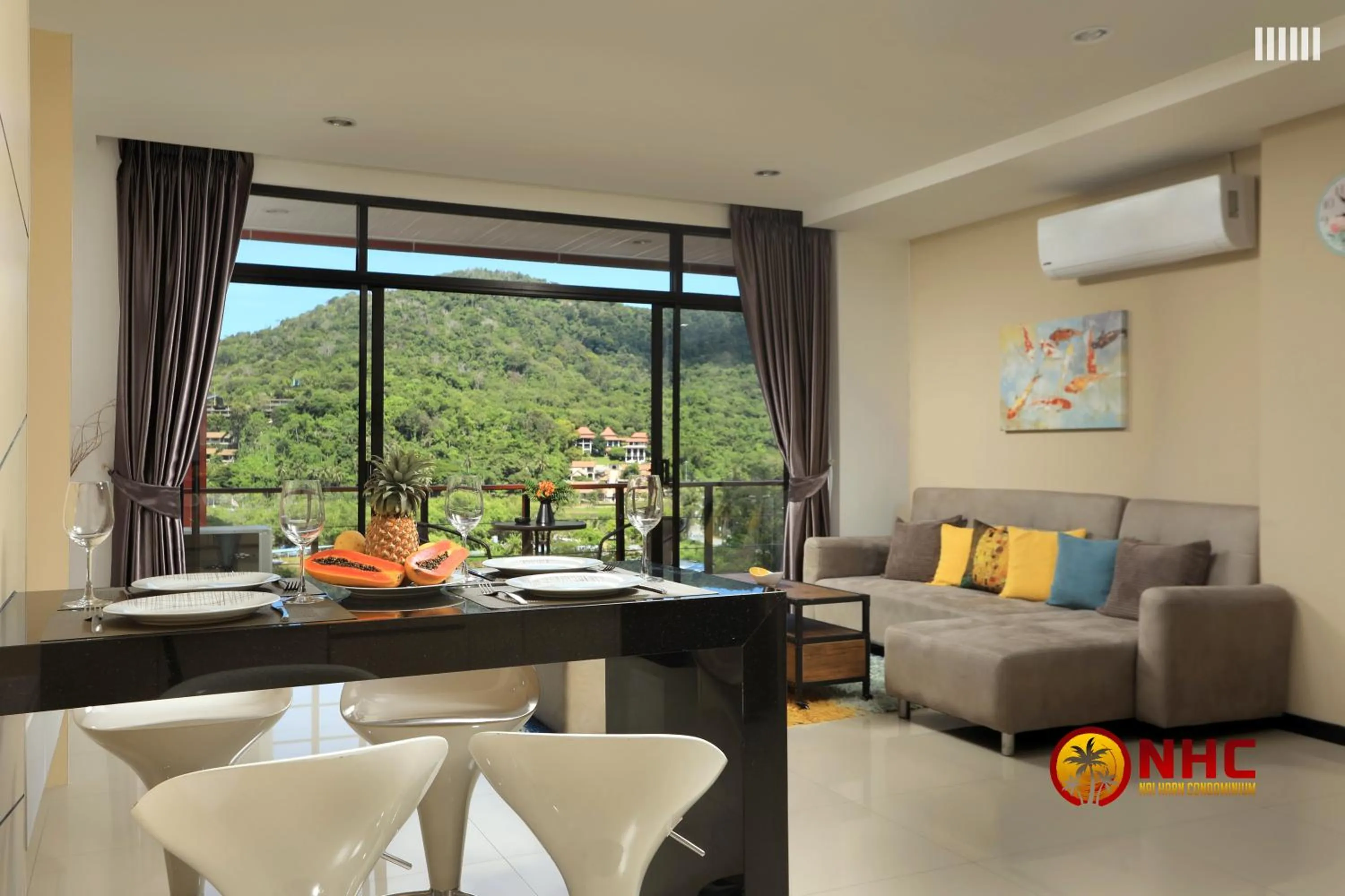 Living room in Nai Harn Condominium