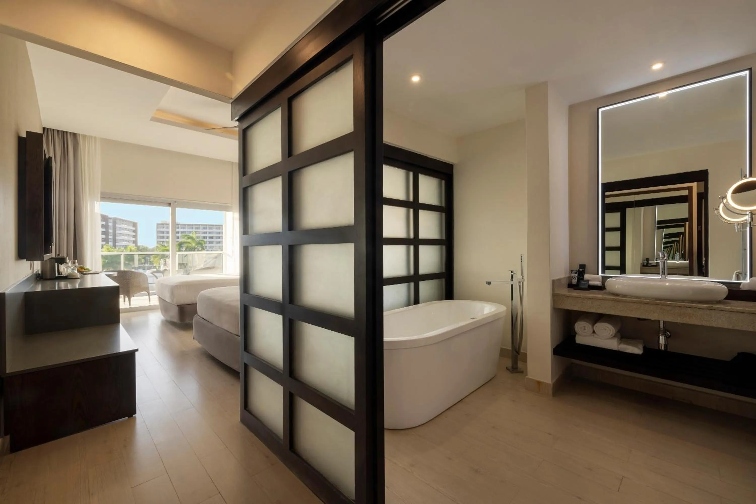 Bathroom, Bed in Royalton Hideaway Blue Waters, An Autograph Collection All-Inclusive Resort - Adults Only
