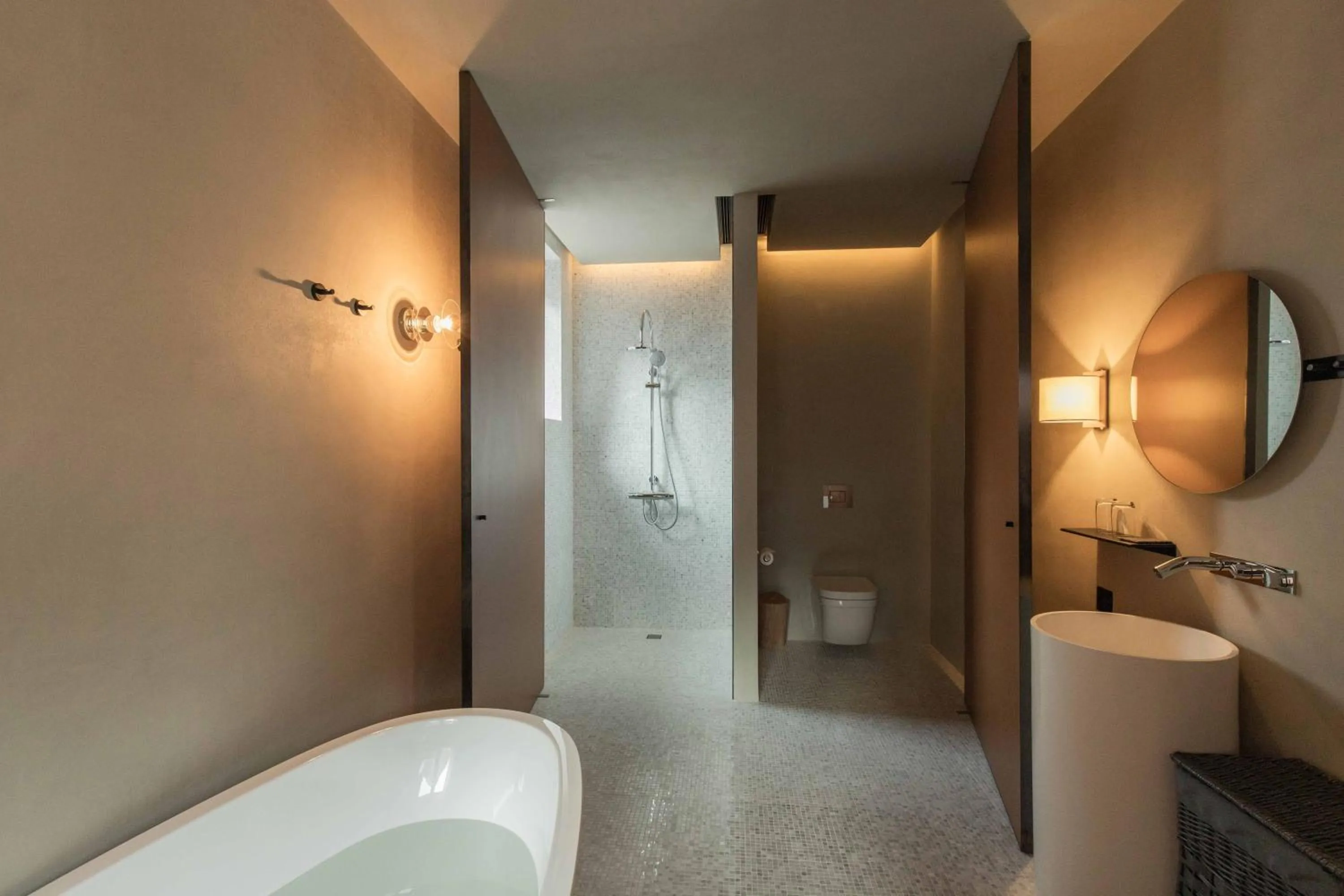 Toilet in Sansa Village Boutique Hotel at Mutianyu Great Wall Adjoin to Mutianyu Great Wall - Room with the View of Great Wall - Jacuzzi with the View of Great Wall - Vehicle Shuttle Service - International Catering - SPA& Nail Beauty Facilities