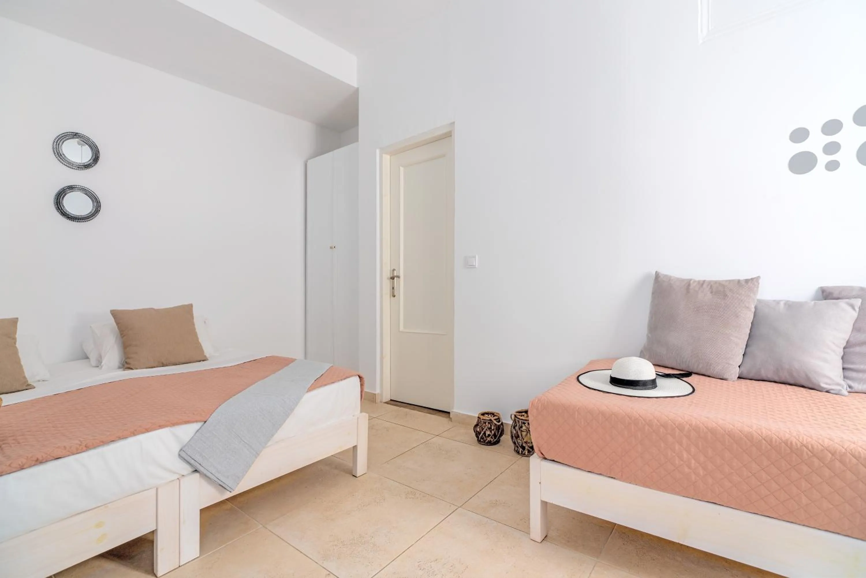 Bed in Dimelal Mykonos Town Apartments