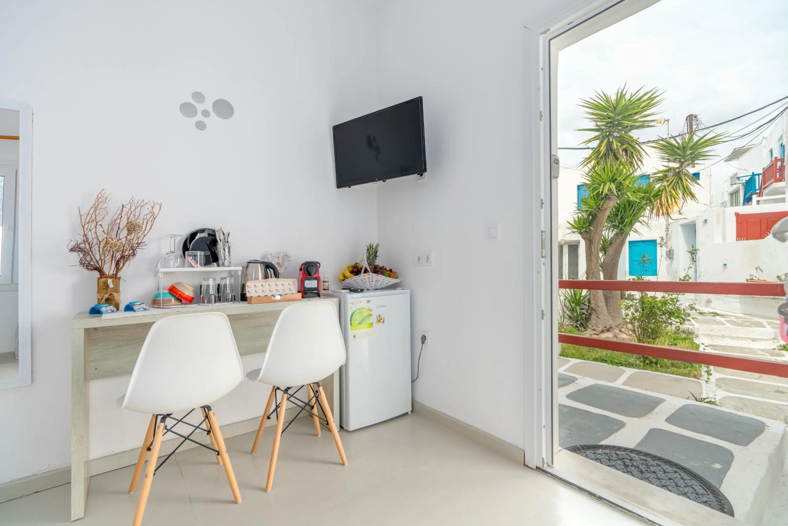 Kitchen or kitchenette in Dimelal Mykonos Town Apartments