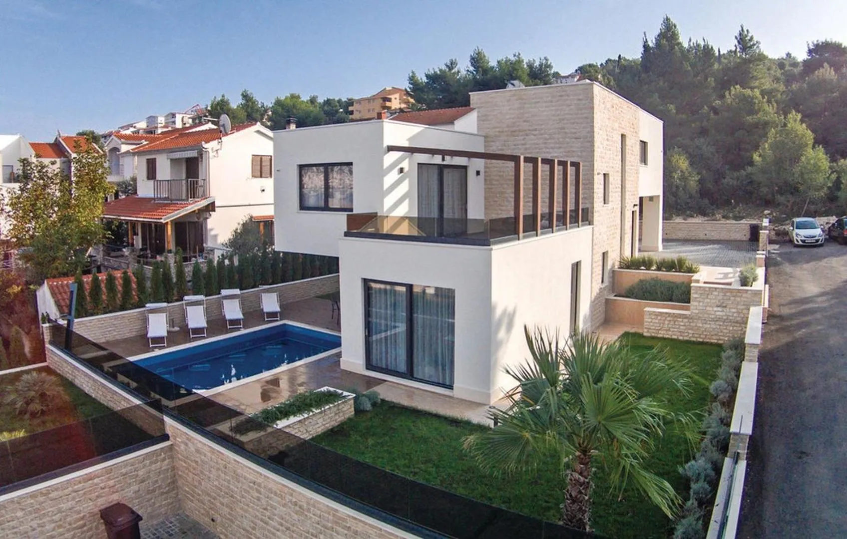 Luxury beachfront Villa Trogir 2 with indoor & outdoor pools